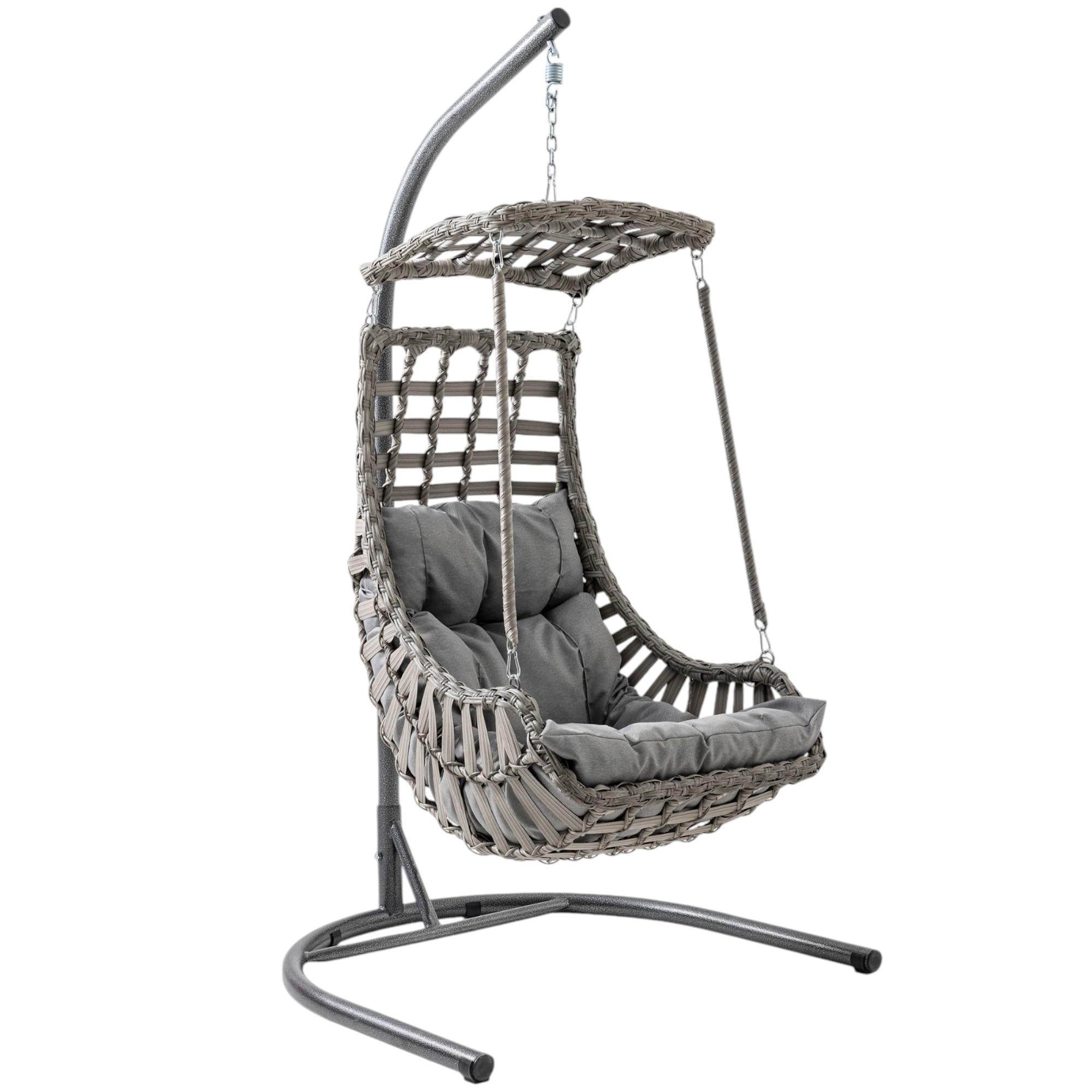 Capri Swing Alaçatı Tekli Rattan Bahçe Salıncağı | Balkon Salıncağı