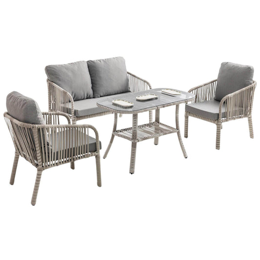 Capri Swing Artemis İkili Rattan Balkon Bahçe Takımı | Beyaz