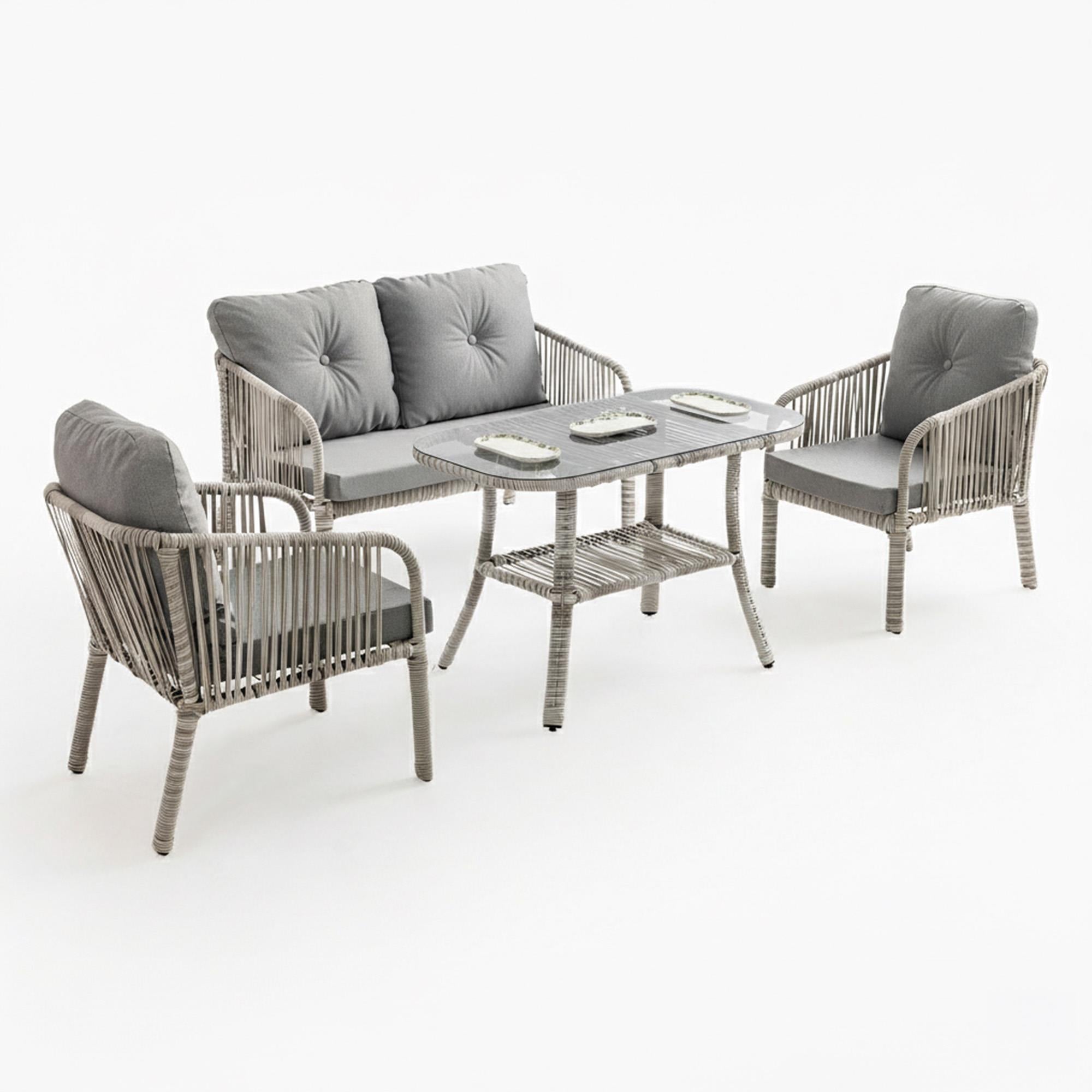 Capri Swing Artemis İkili Rattan Balkon Bahçe Takımı | Beyaz