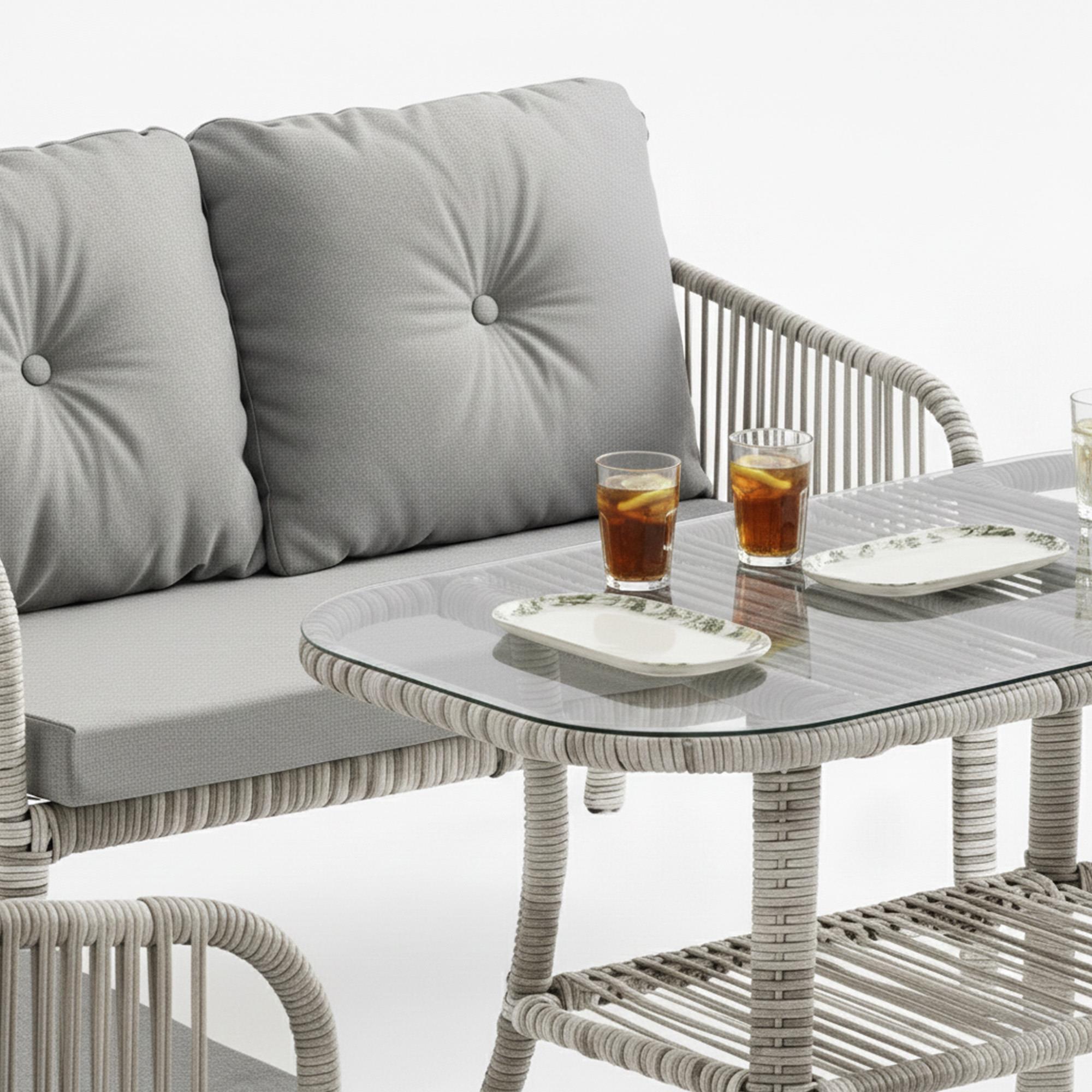 Capri Swing Artemis İkili Rattan Balkon Bahçe Takımı | Beyaz