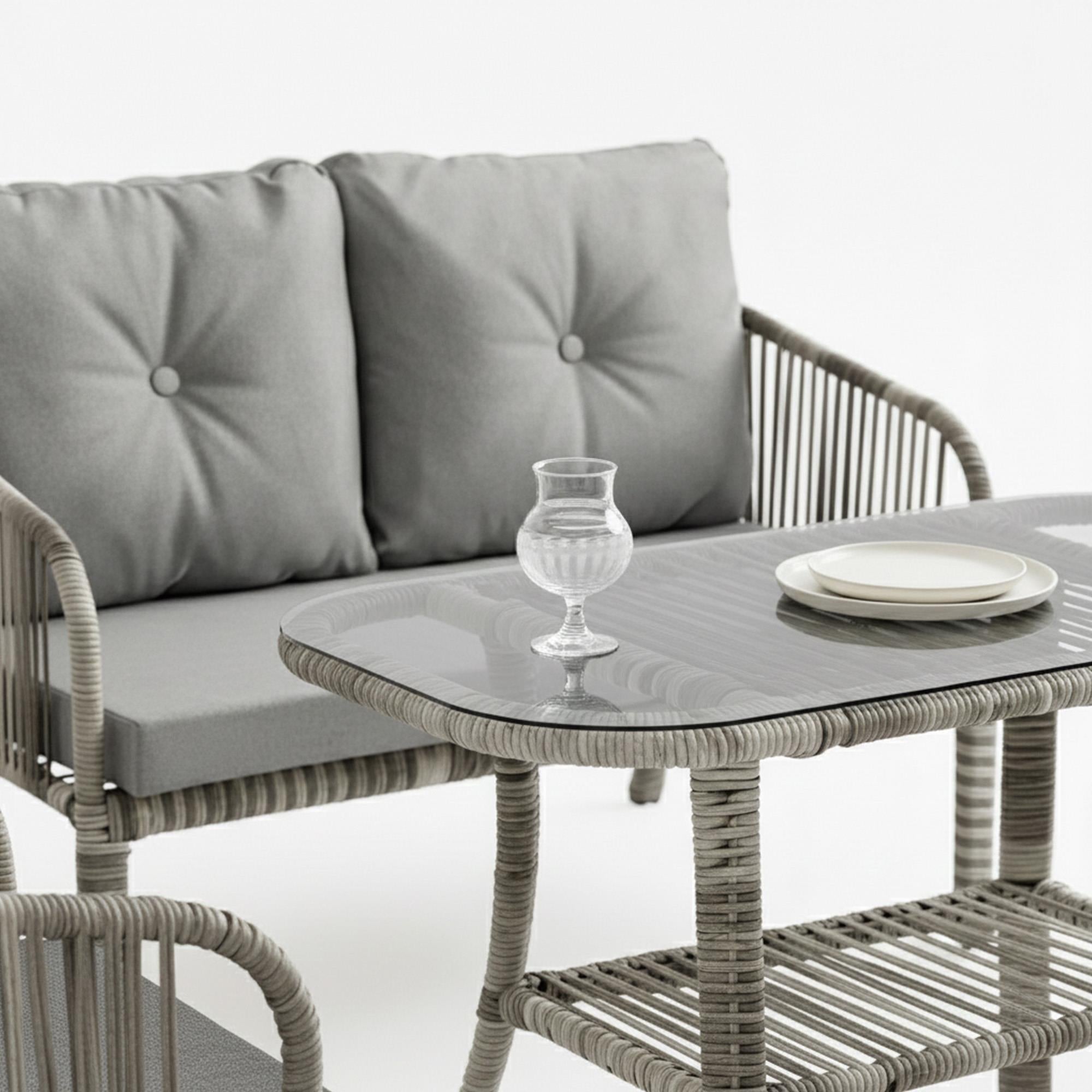 Capri Swing Artemis İkili Rattan Balkon Bahçe Takımı | Gri