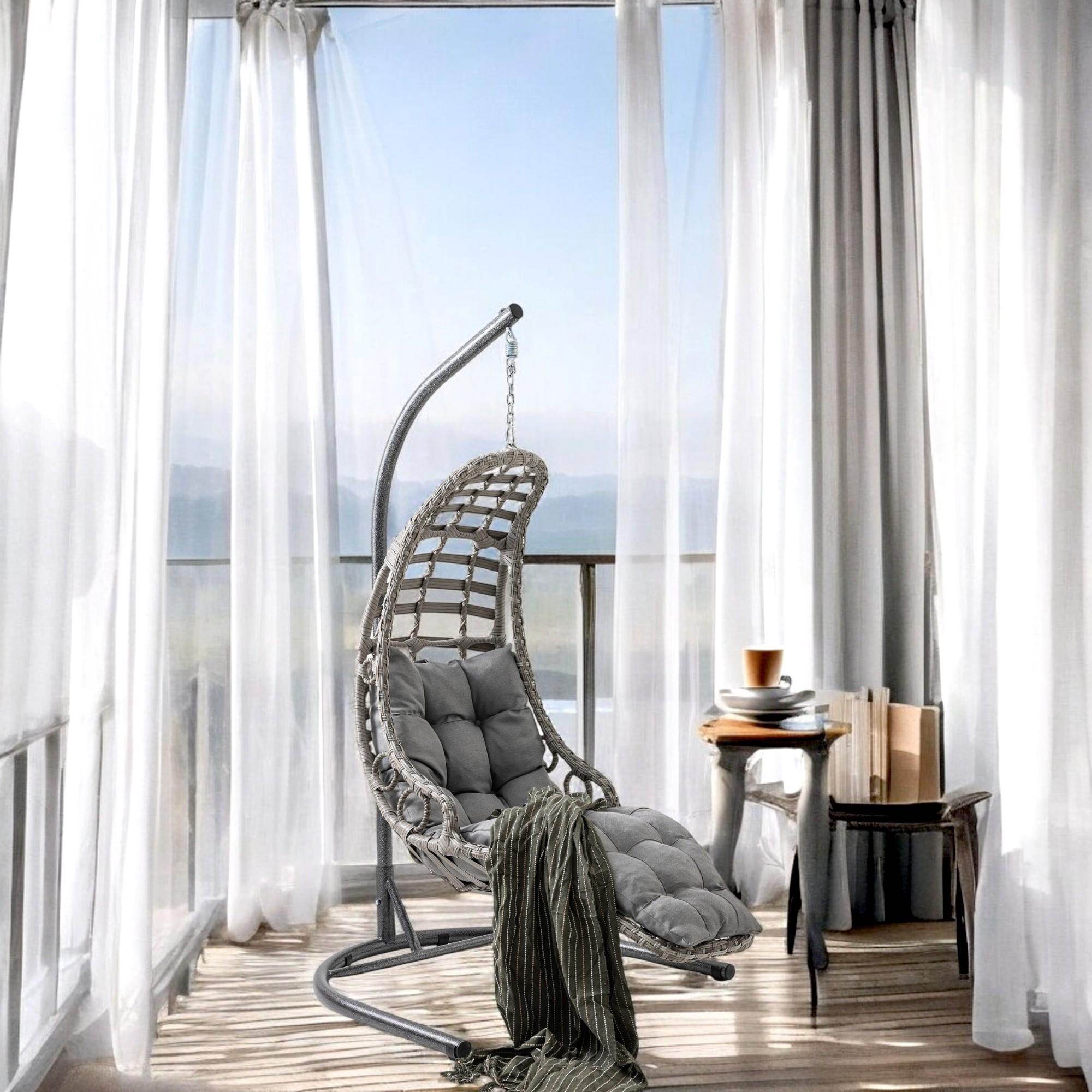 Capri Swing Bodrum Tekli Rattan Bahçe Salıncağı | Balkon Salıncağı