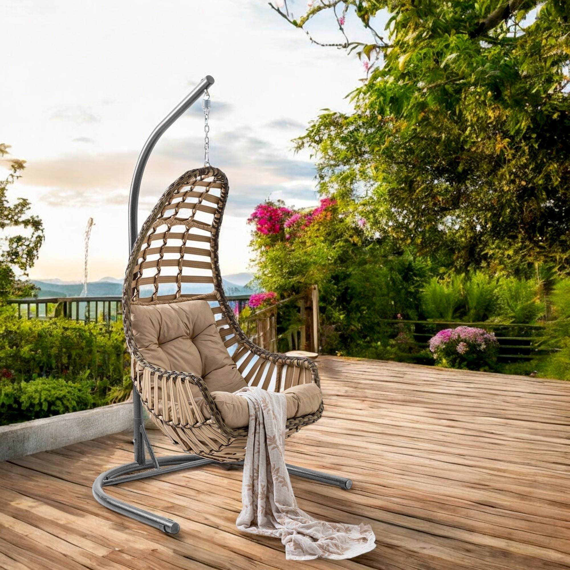 Capri Swing Datça Bahçe Salıncağı | Tek Kişilik | Rattan Salıncak