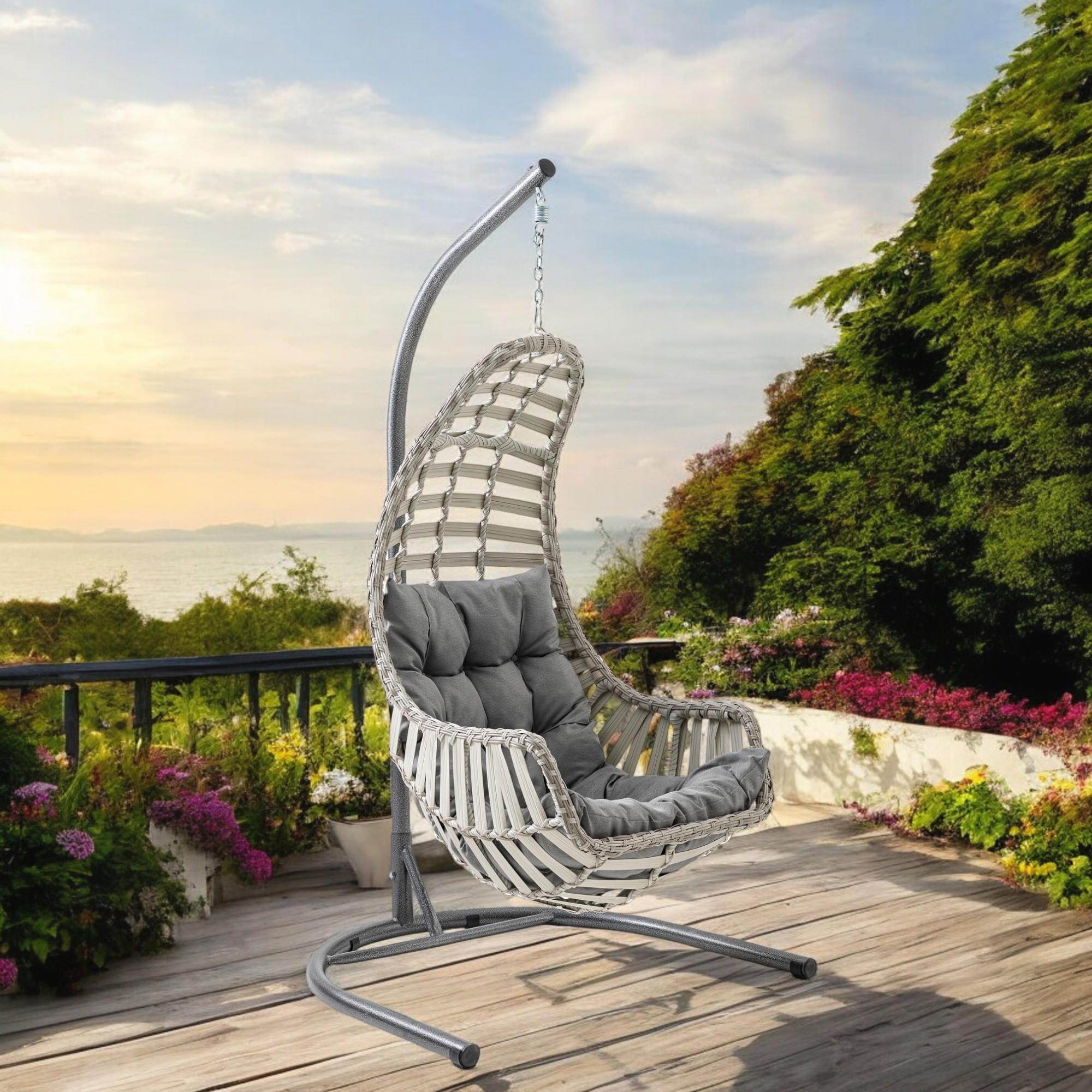 Capri Swing Datça Bahçe Salıncağı | Tek Kişilik | Rattan Salıncak