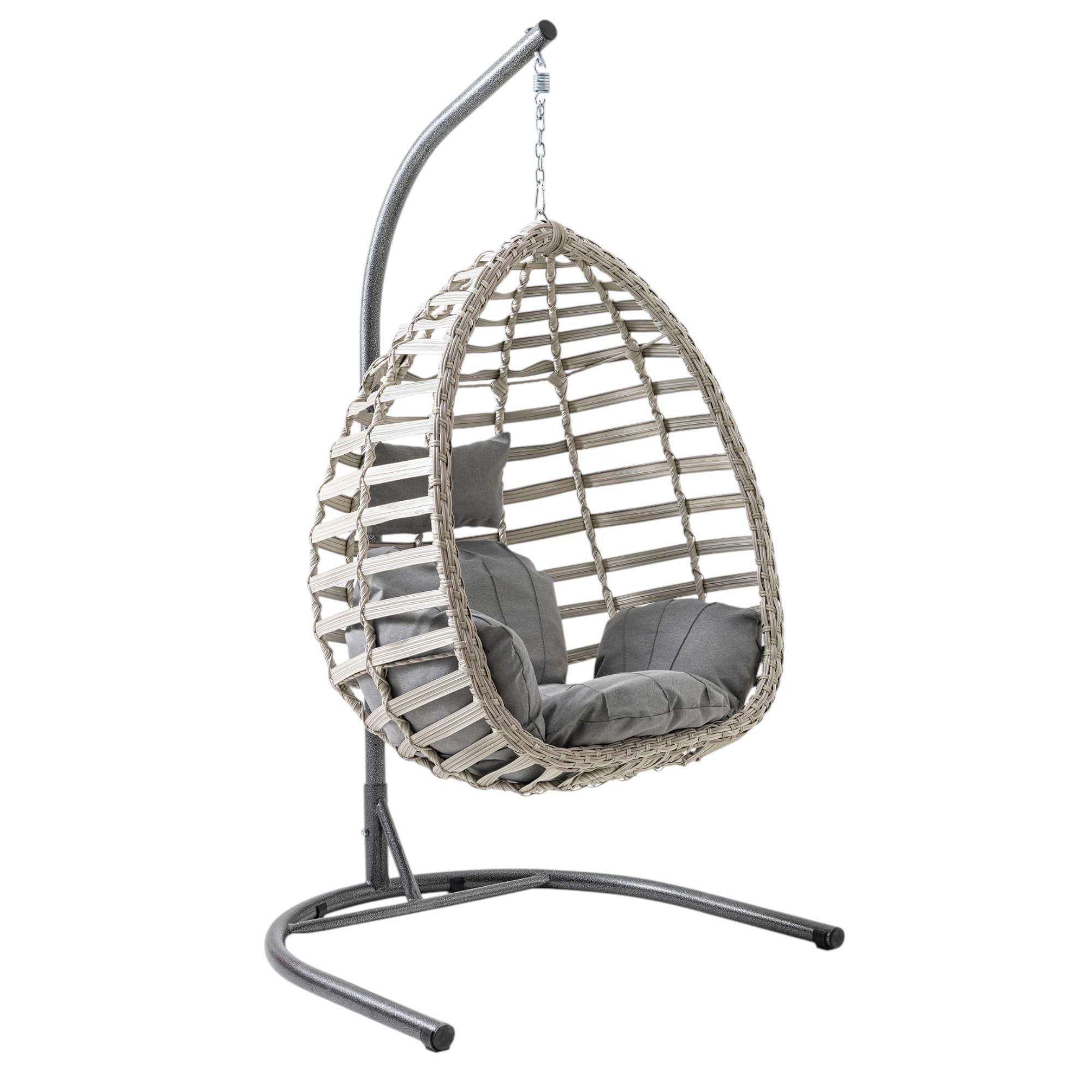 Capri Swing Gümbet Tekli Rattan Bahçe Salıncağı | Balkon Salıncağı