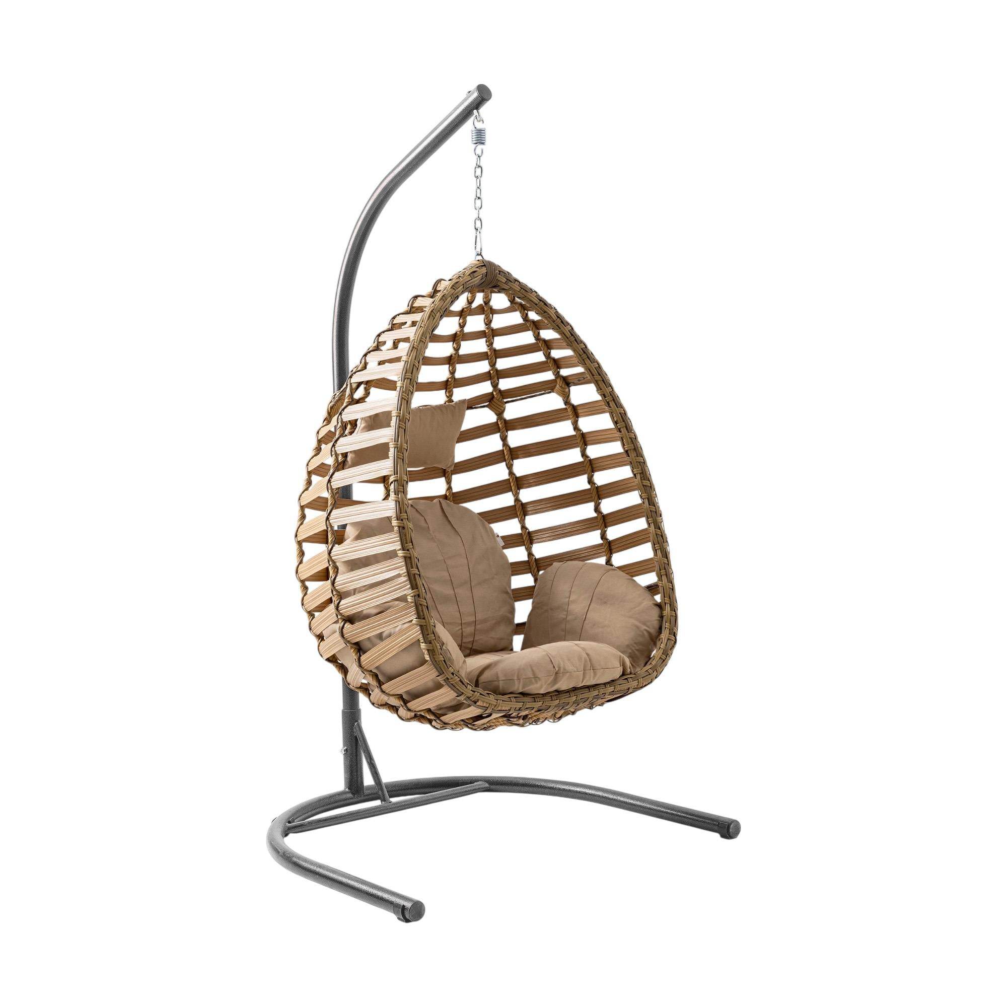 Capri Swing Gümbet Tekli Rattan Bahçe Salıncağı | Balkon Salıncağı