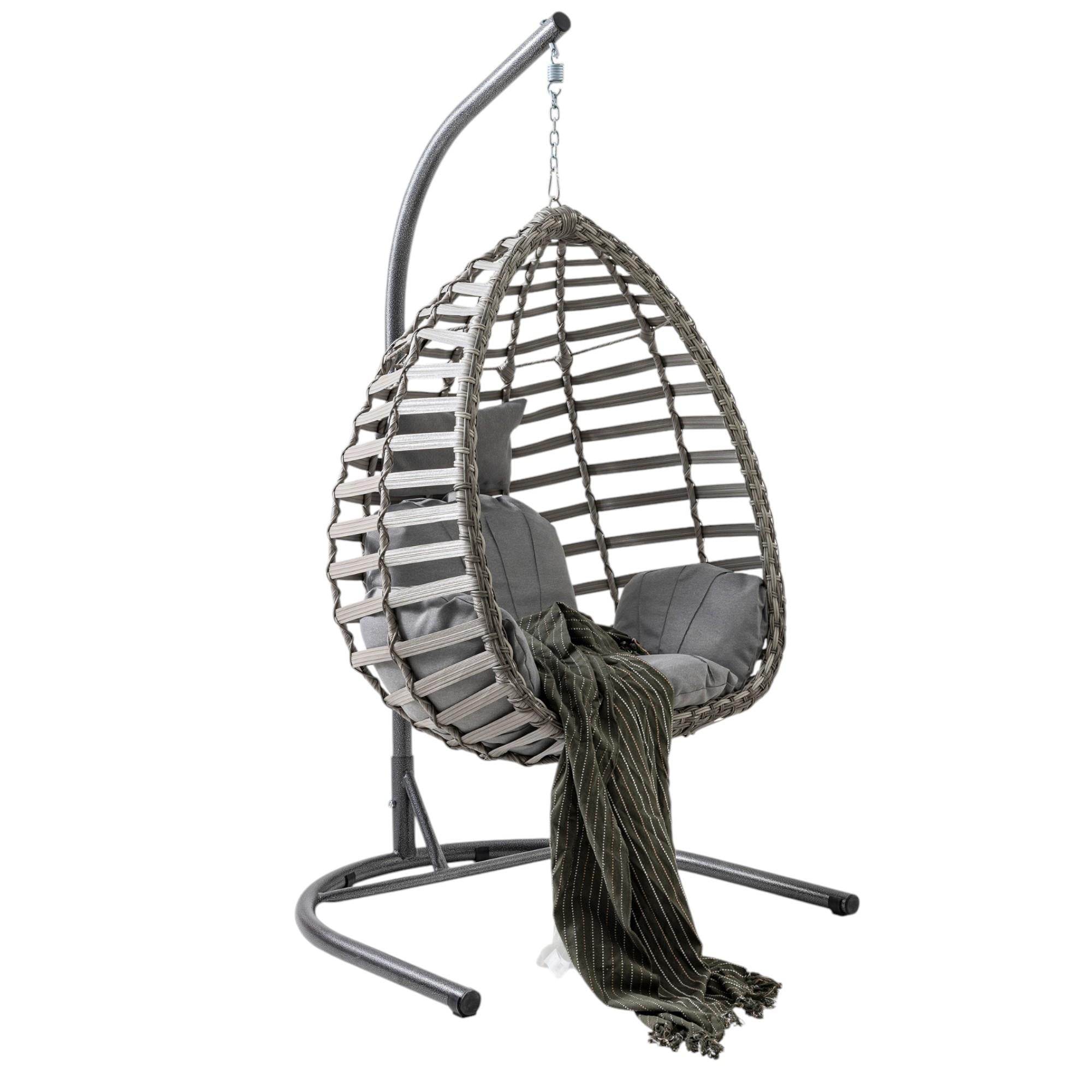 Capri Swing Gümbet Tekli Rattan Bahçe Salıncağı | Balkon Salıncağı