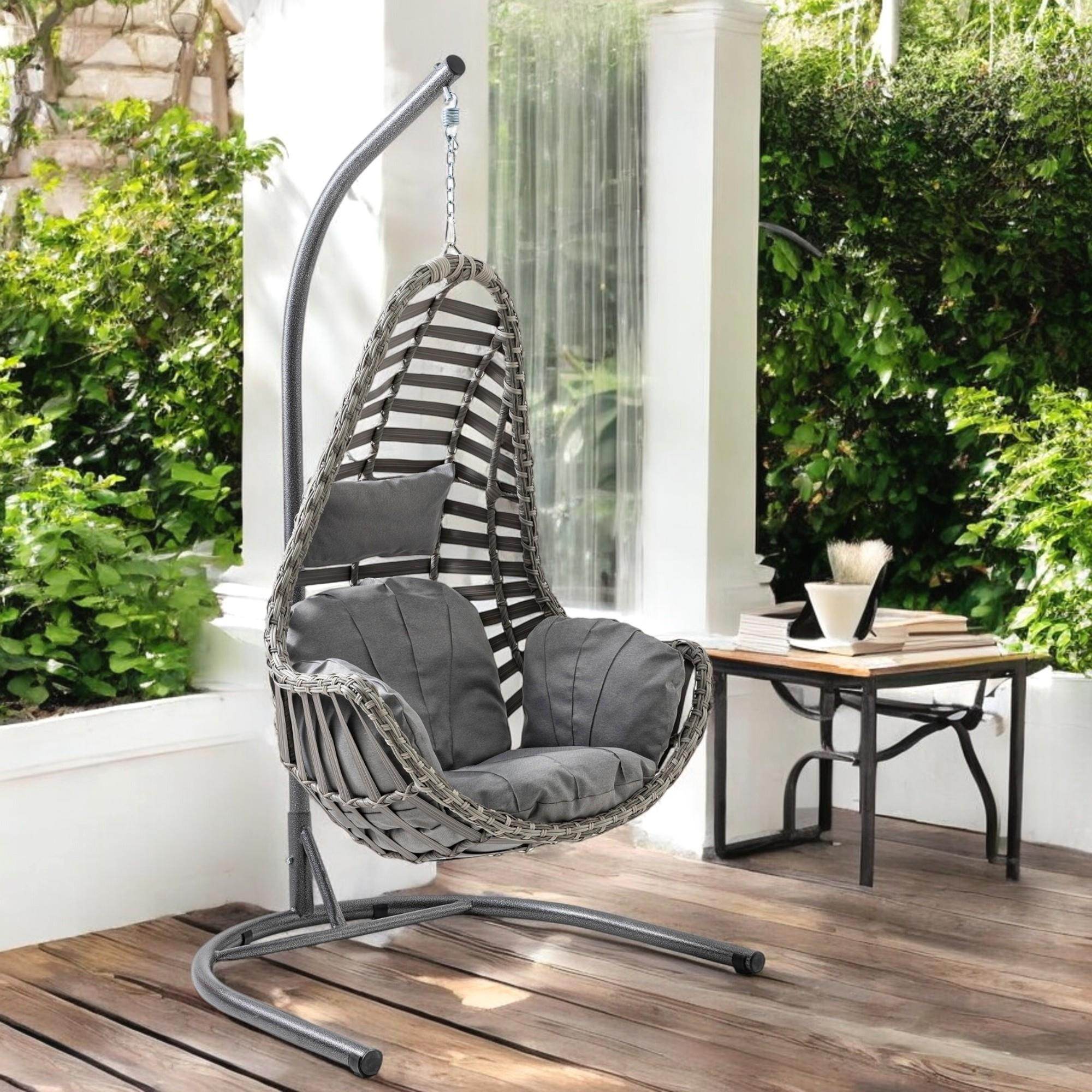 Capri Swing Milas Tekli Rattan Bahçe Salıncağı | Balkon Salıncağı