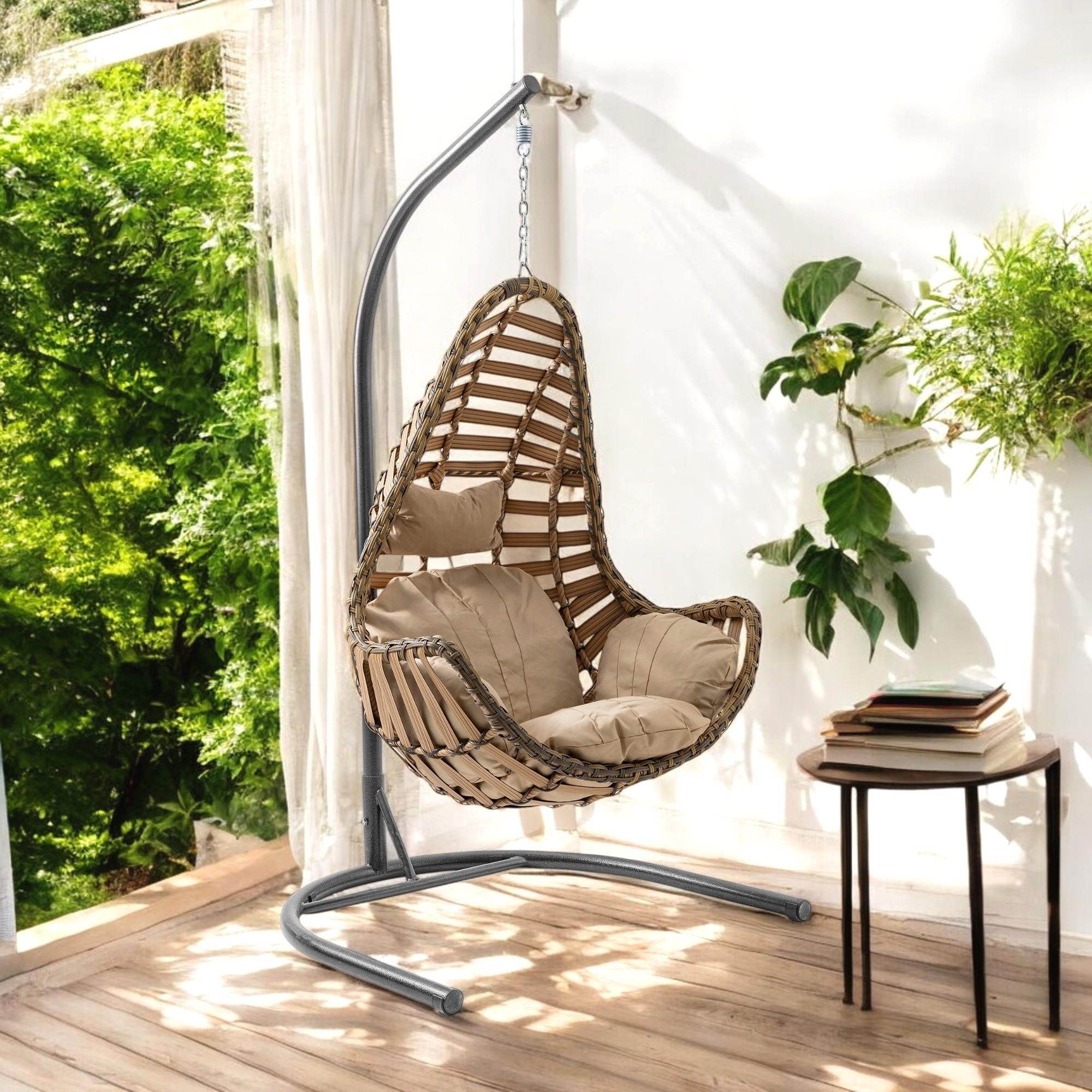 Capri Swing Milas Tekli Rattan Bahçe Salıncağı | Balkon Salıncağı