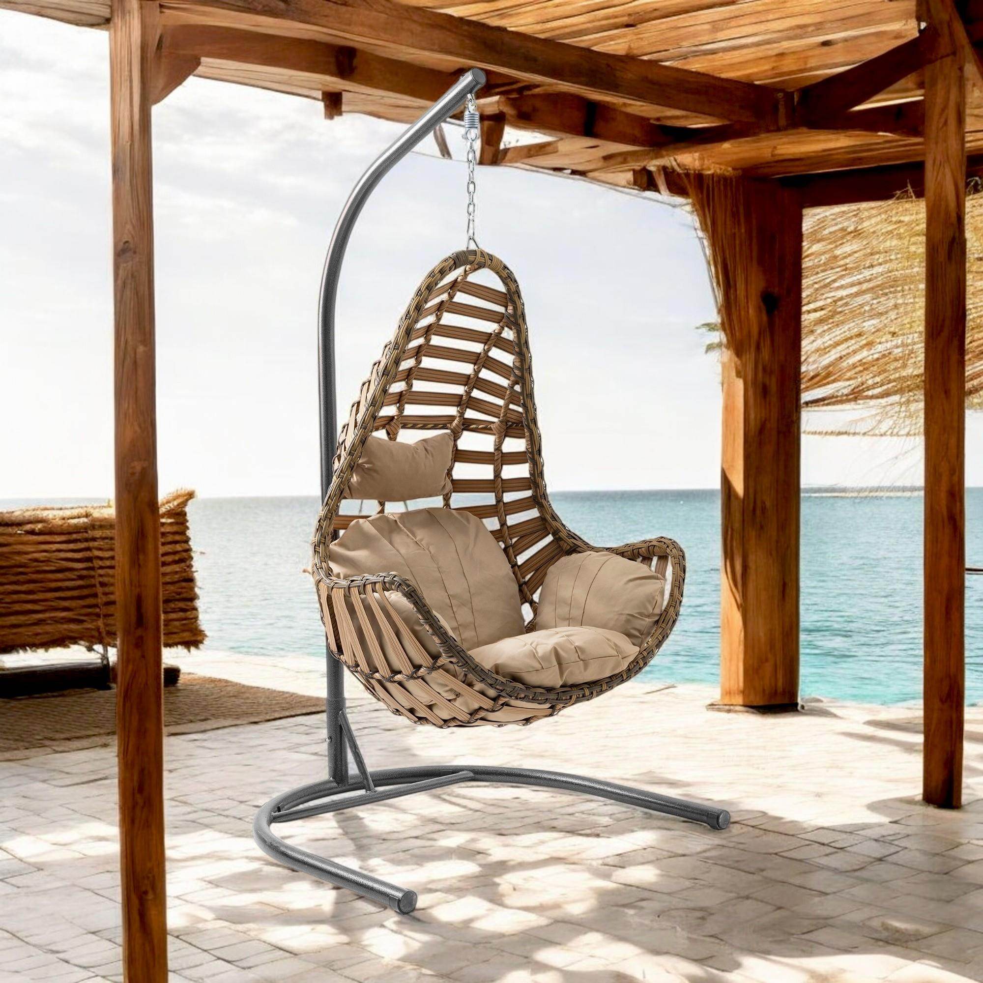 Capri Swing Milas Tekli Rattan Bahçe Salıncağı | Balkon Salıncağı