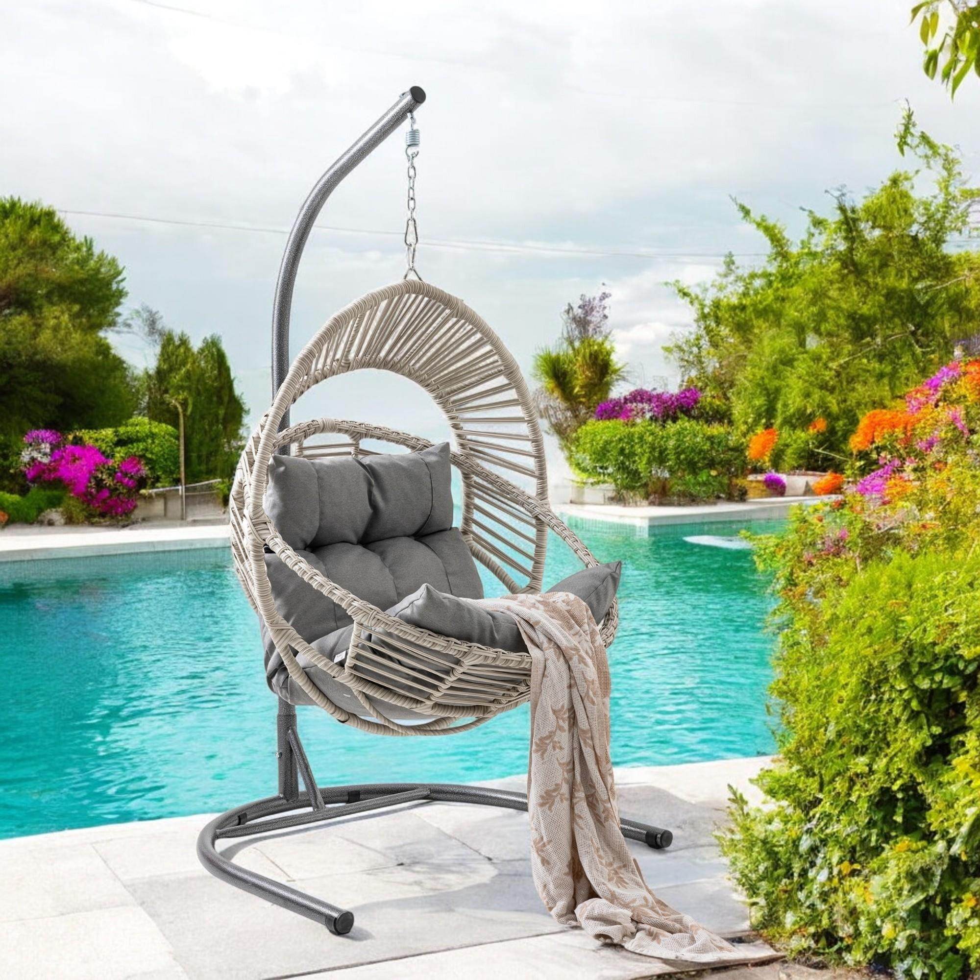 Capri Swing Nobel Tekli Rattan Bahçe Balkon Salıncağı