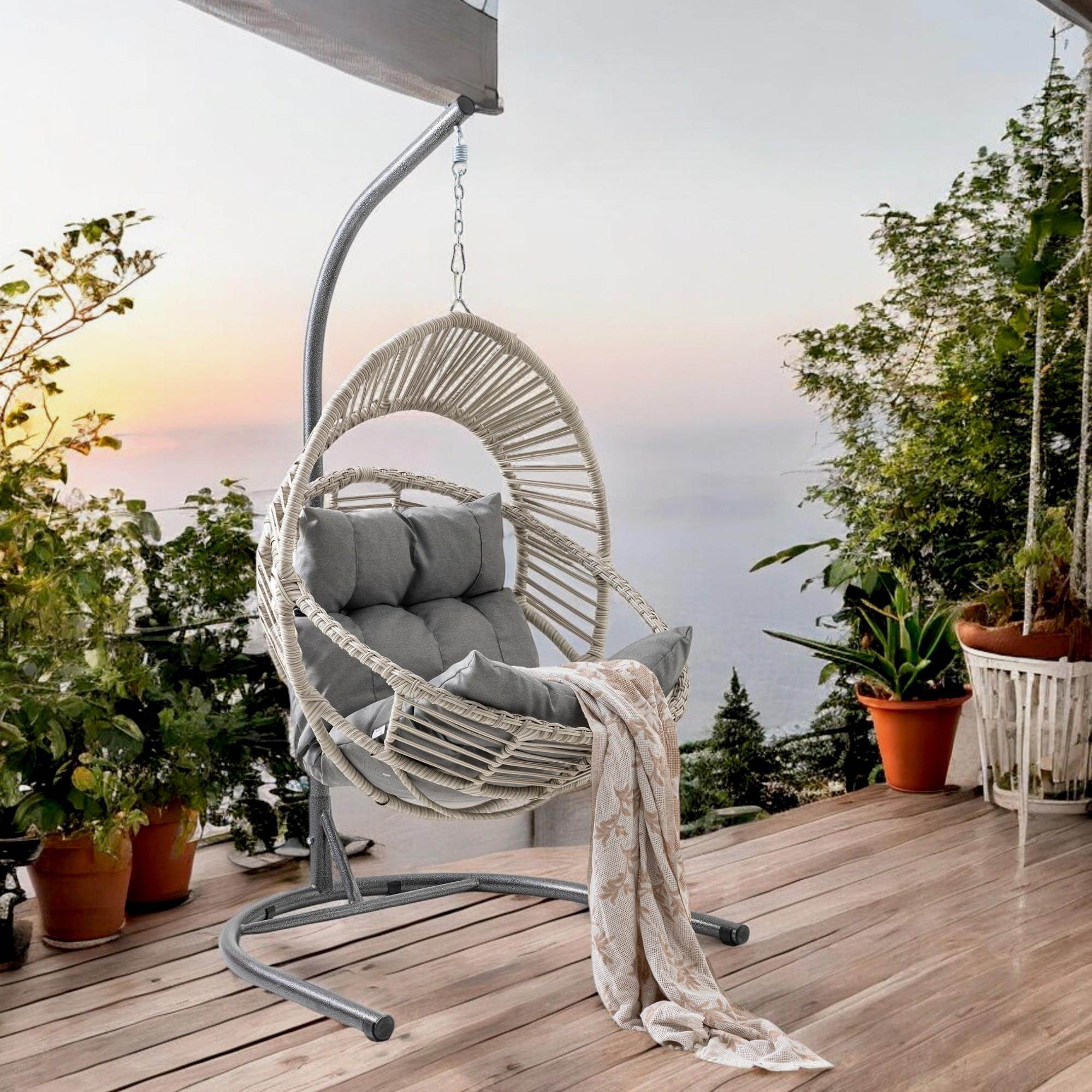 Capri Swing Nobel Tekli Rattan Bahçe Balkon Salıncağı