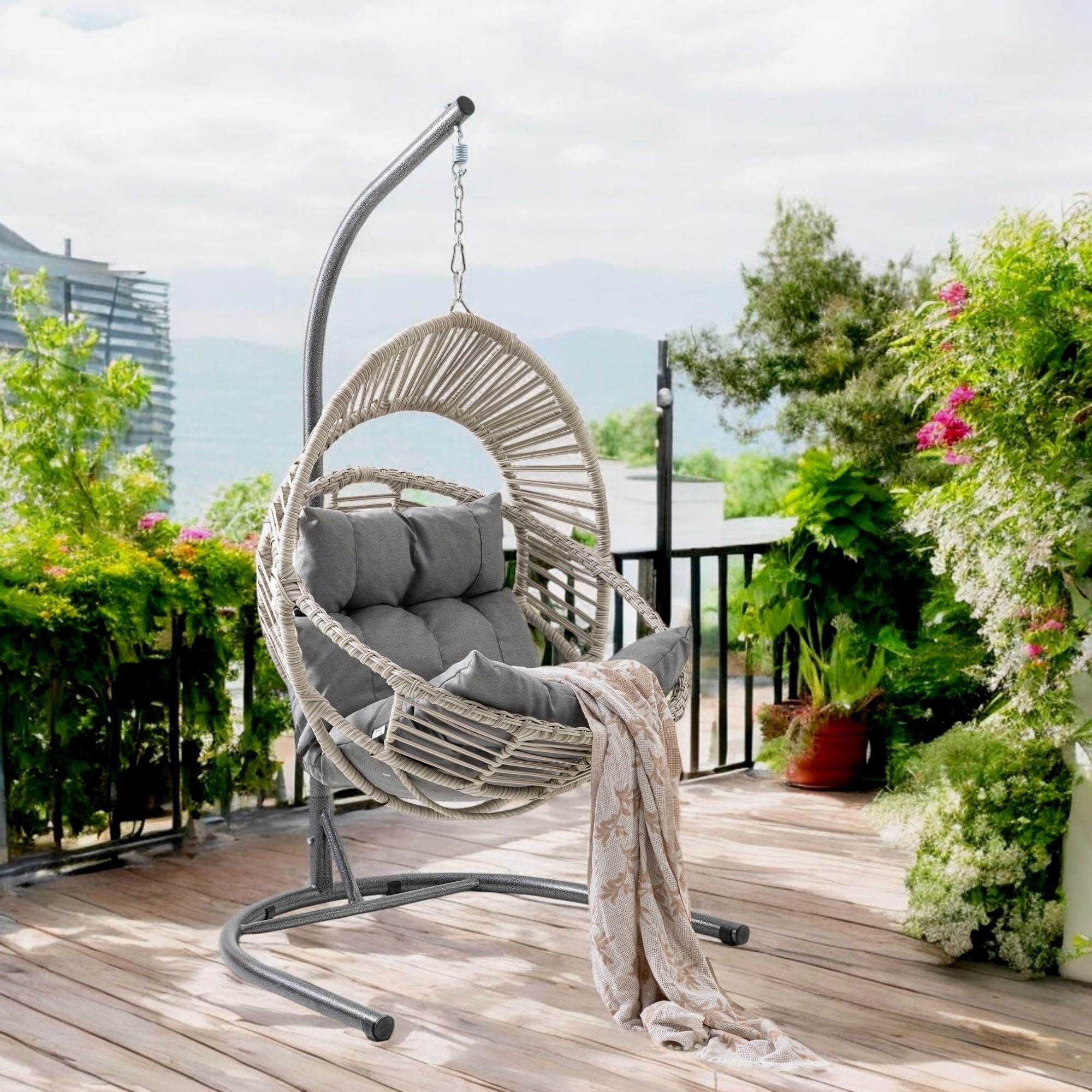 Capri Swing Nobel Tekli Rattan Bahçe Balkon Salıncağı