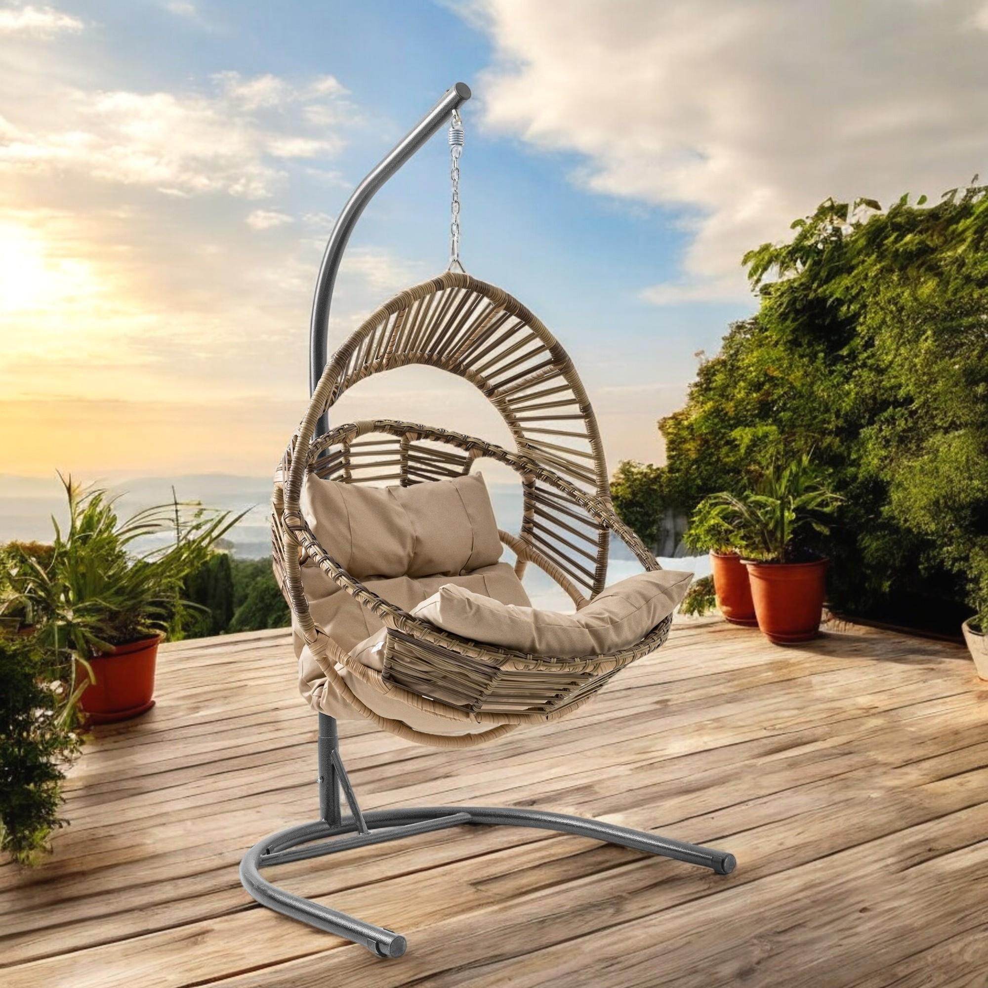 Capri Swing Nobel Tekli Rattan Bahçe Balkon Salıncağı