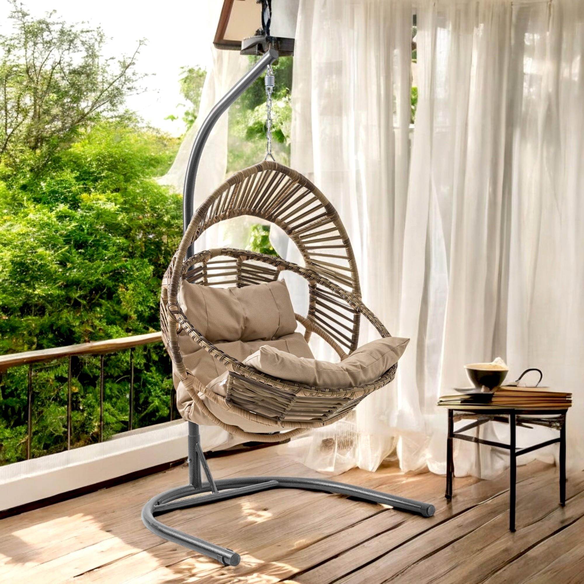Capri Swing Nobel Tekli Rattan Bahçe Balkon Salıncağı