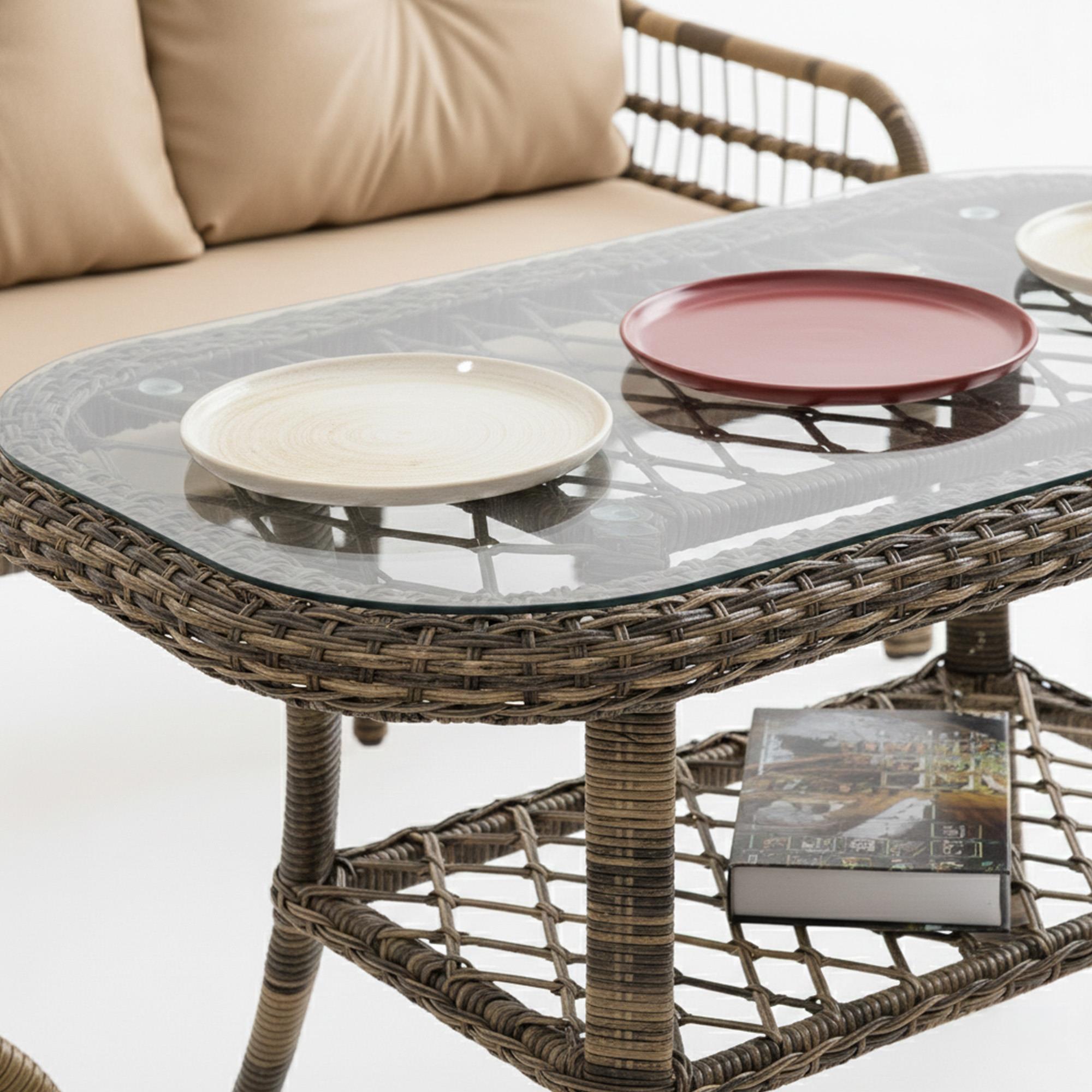 Capri Swing Pisa İkili Rattan Bahçe Balkon Oturma Grubu | Açık Kahve | 753