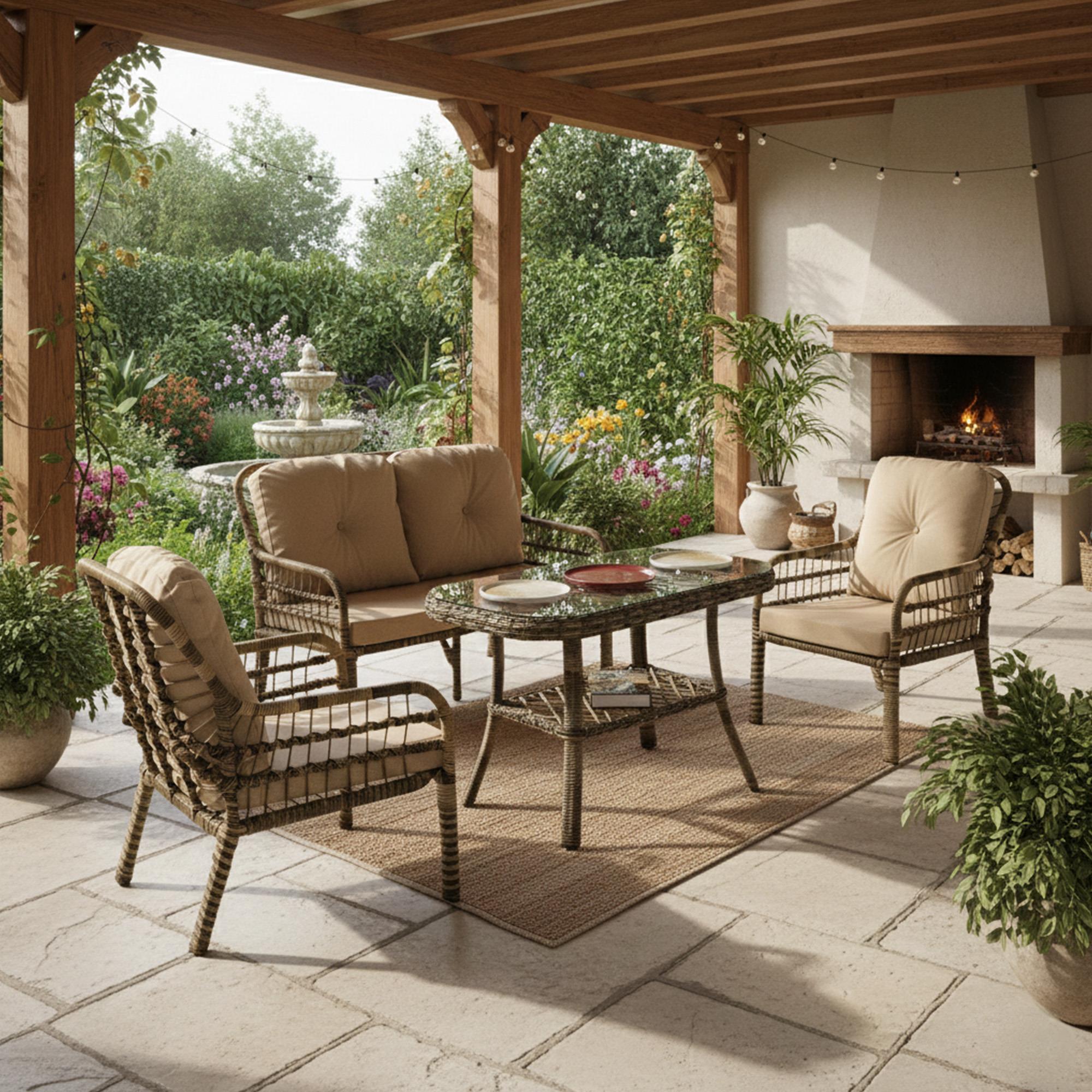 Capri Swing Pisa İkili Rattan Bahçe Balkon Oturma Grubu | Açık Kahve | 753