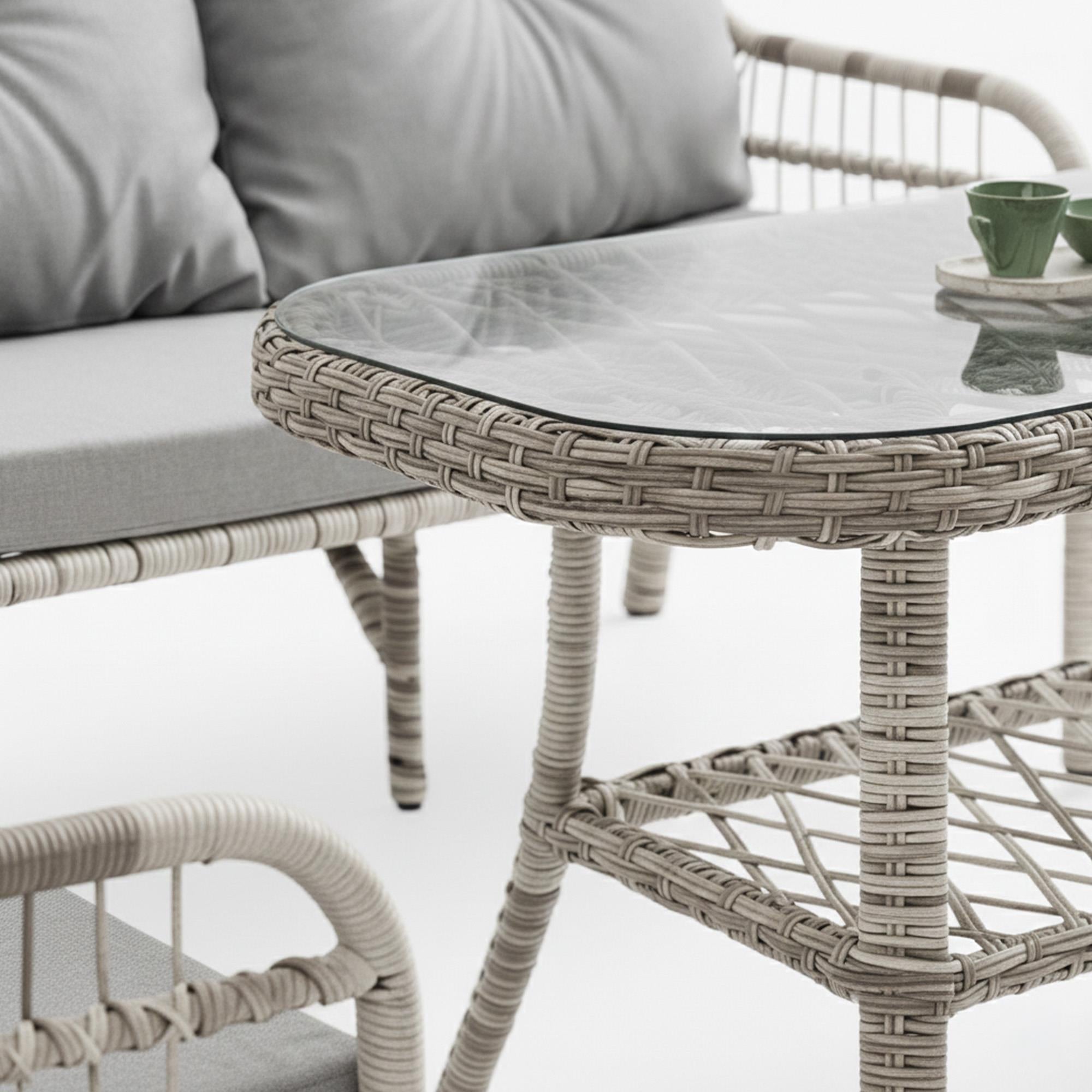 Capri Swing Pisa İkili Rattan Bahçe Balkon Oturma Grubu | Beyaz | 752