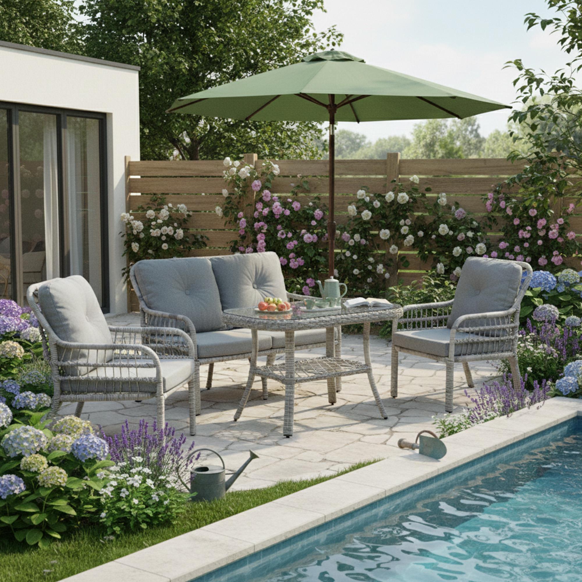 Capri Swing Pisa İkili Rattan Bahçe Balkon Oturma Grubu | Beyaz | 752