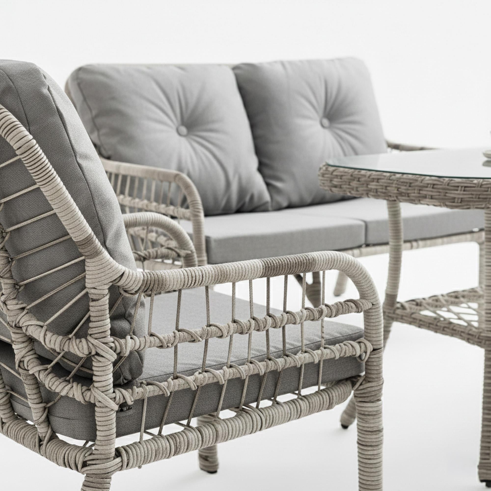 Capri Swing Pisa İkili Rattan Bahçe Balkon Oturma Grubu | Beyaz | 752