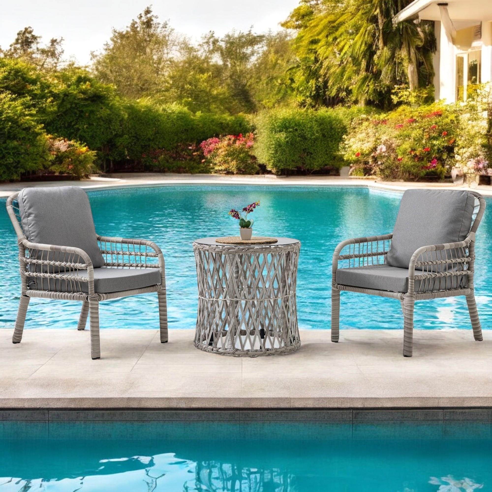 Capri Swing Pisa Tekli Rattan Bahçe Balkon Oturma Grubu | Beyaz | 702