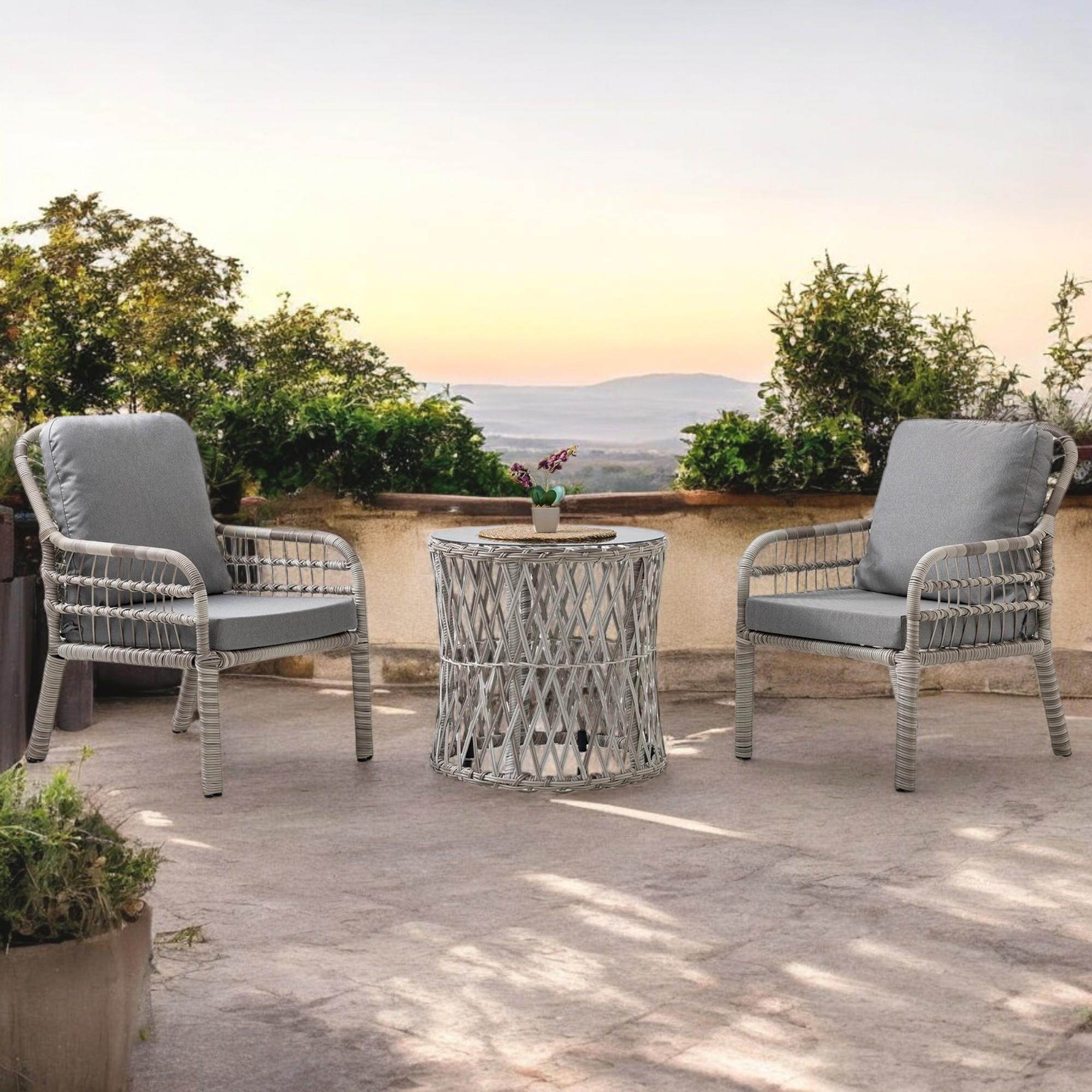 Capri Swing Pisa Tekli Rattan Bahçe Balkon Oturma Grubu | Beyaz | 702