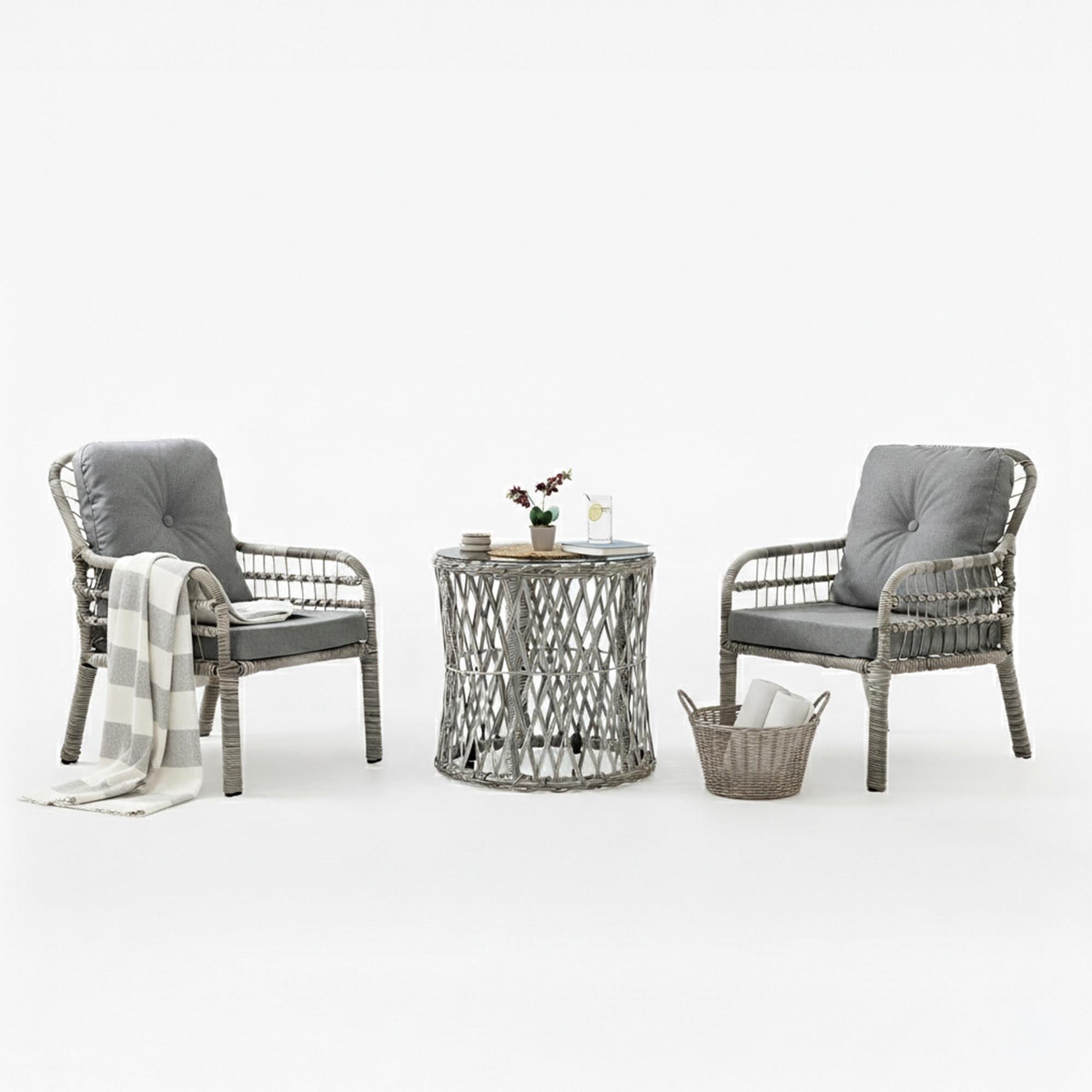 Capri Swing Pisa Tekli Rattan Bahçe Balkon Oturma Grubu | Beyaz | 702