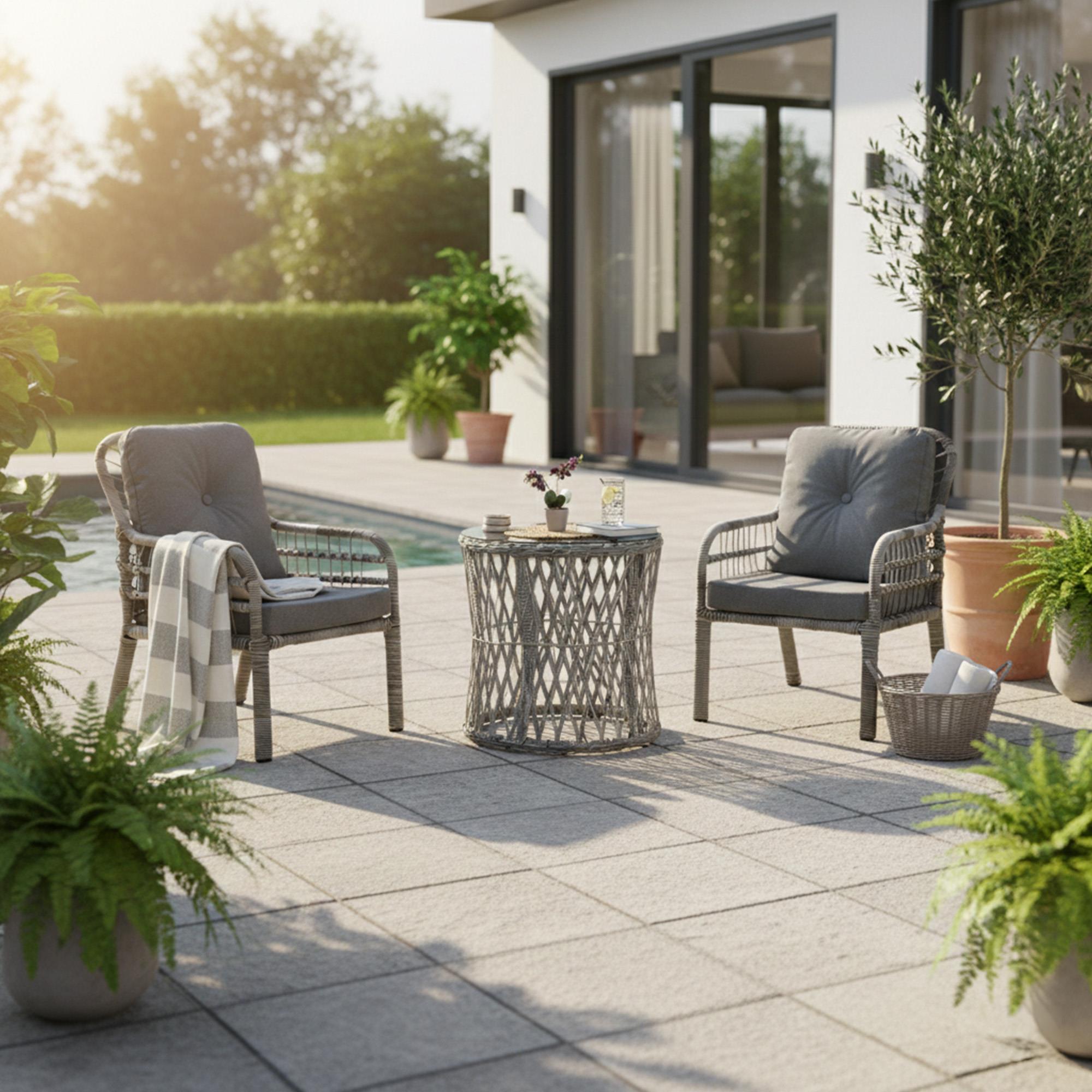 Capri Swing Pisa Tekli Rattan Bahçe Balkon Oturma Grubu | Beyaz | 702