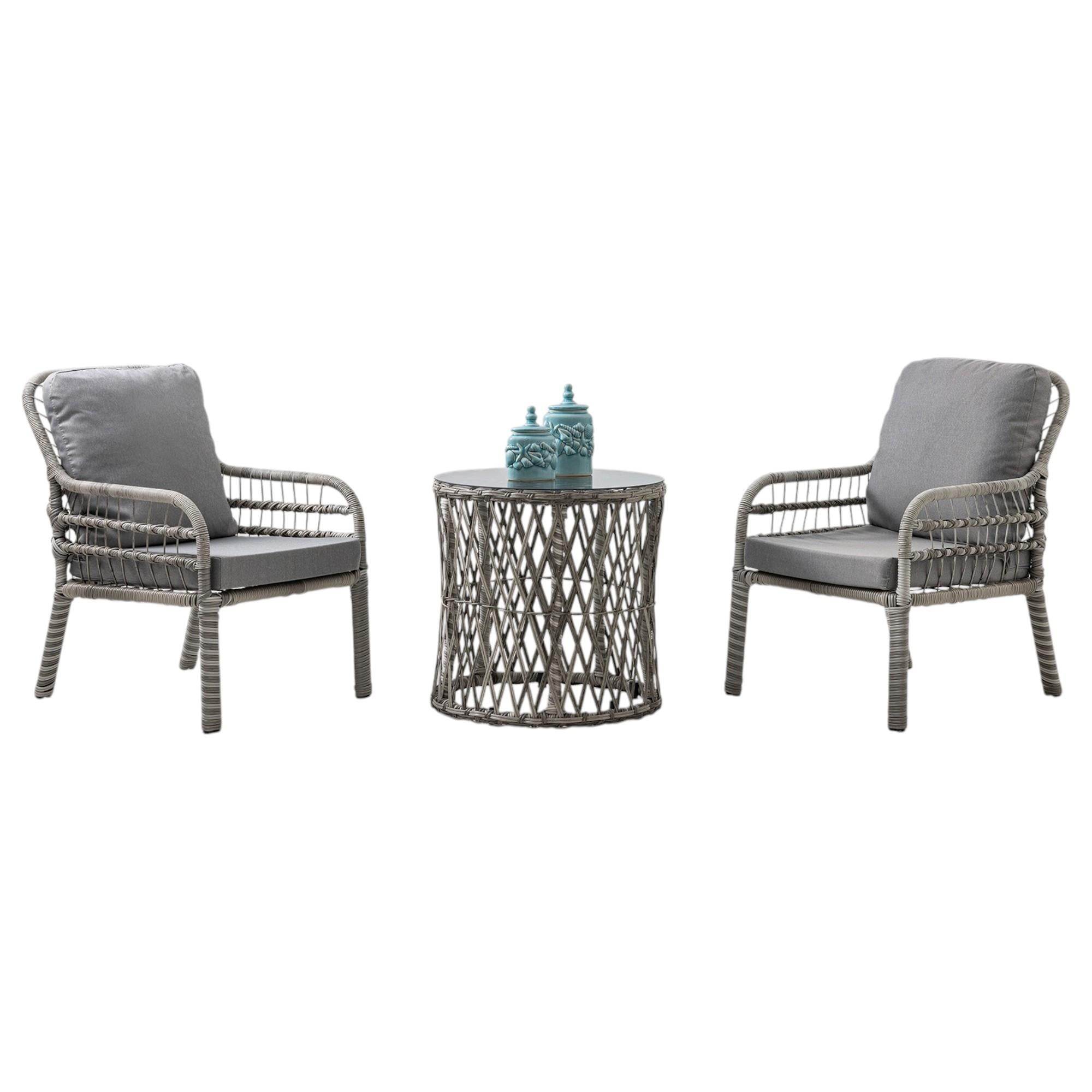 Capri Swing Pisa Tekli Rattan Bahçe Balkon Oturma Grubu | Gri | 700