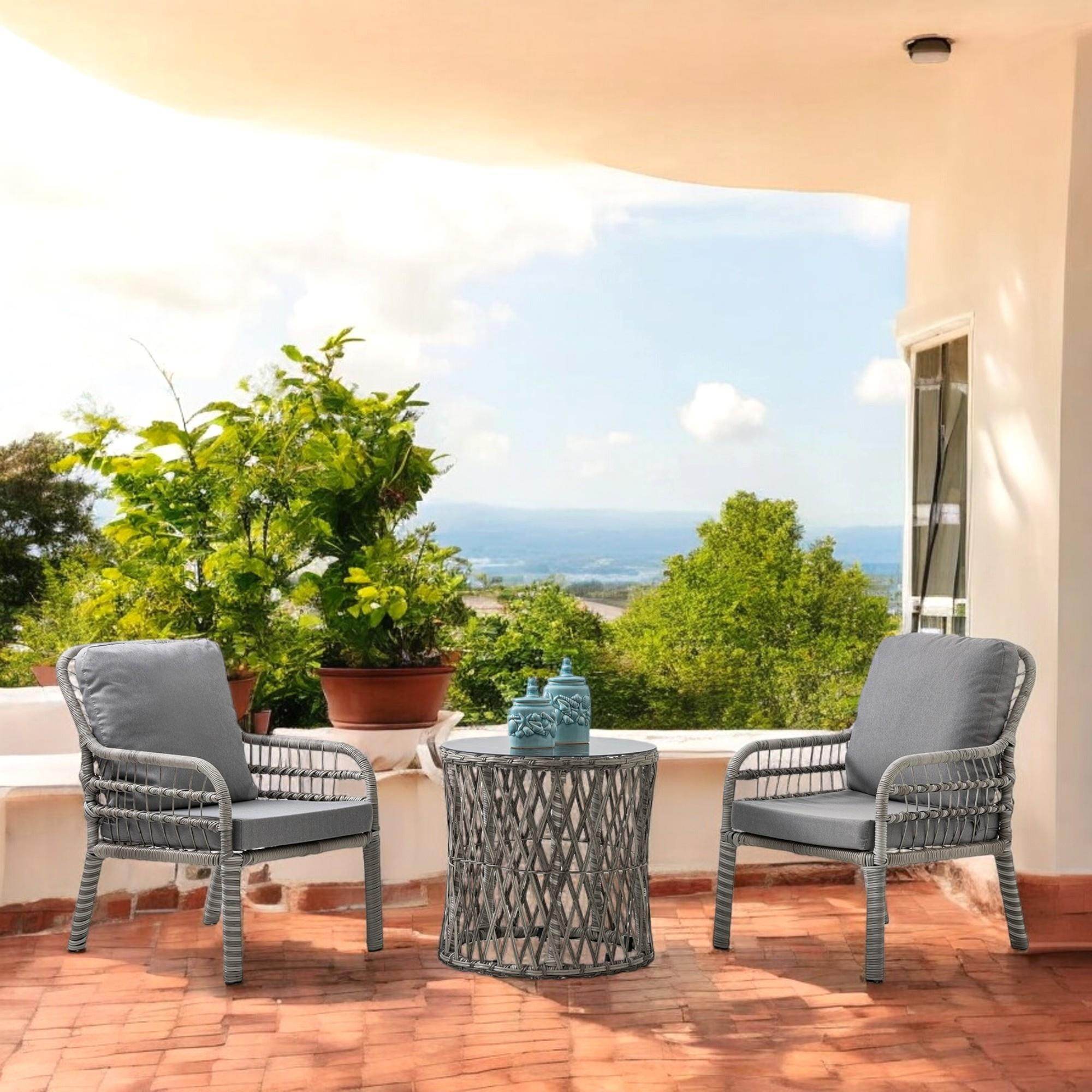 Capri Swing Pisa Tekli Rattan Bahçe Balkon Oturma Grubu | Gri | 700