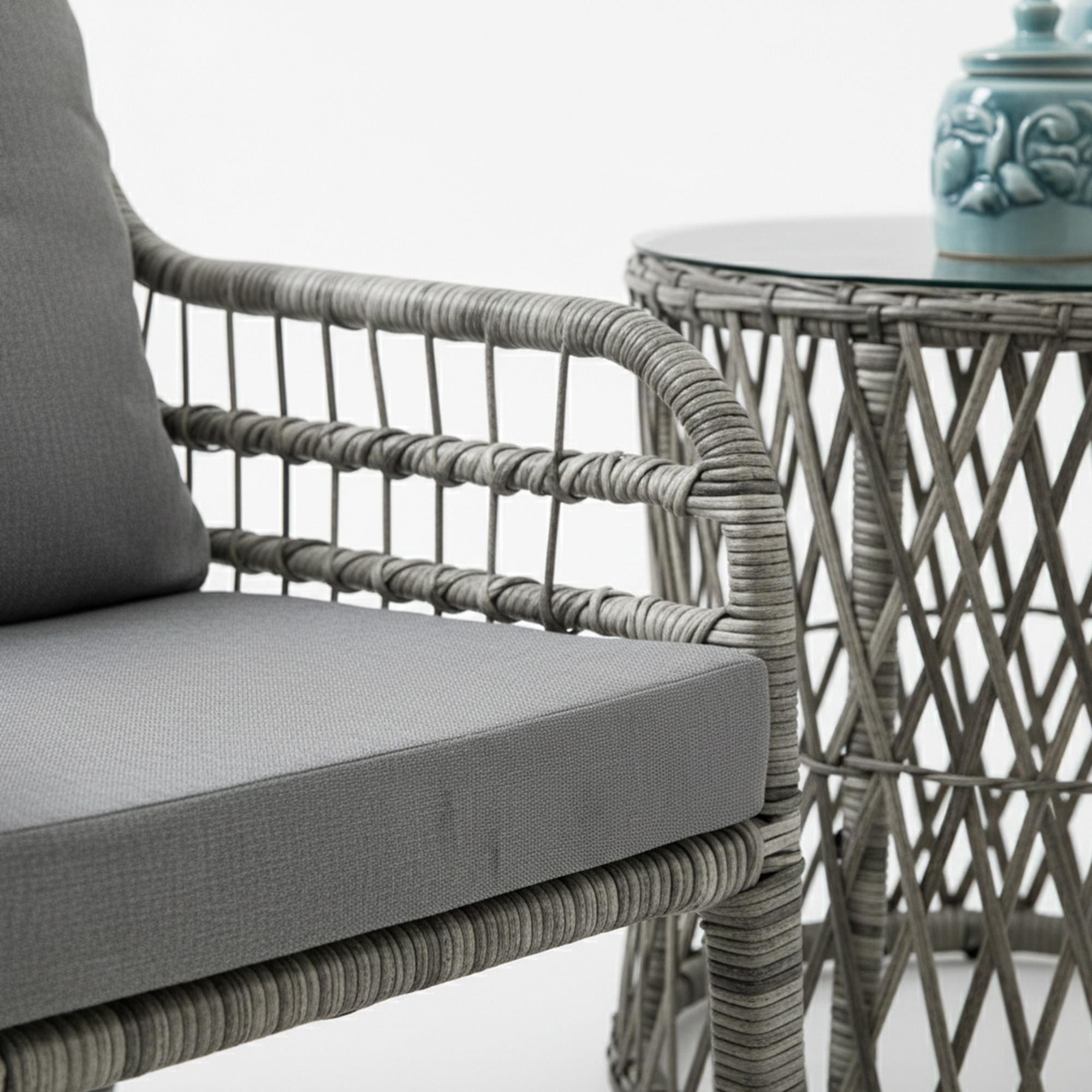 Capri Swing Pisa Tekli Rattan Bahçe Balkon Oturma Grubu | Gri | 700