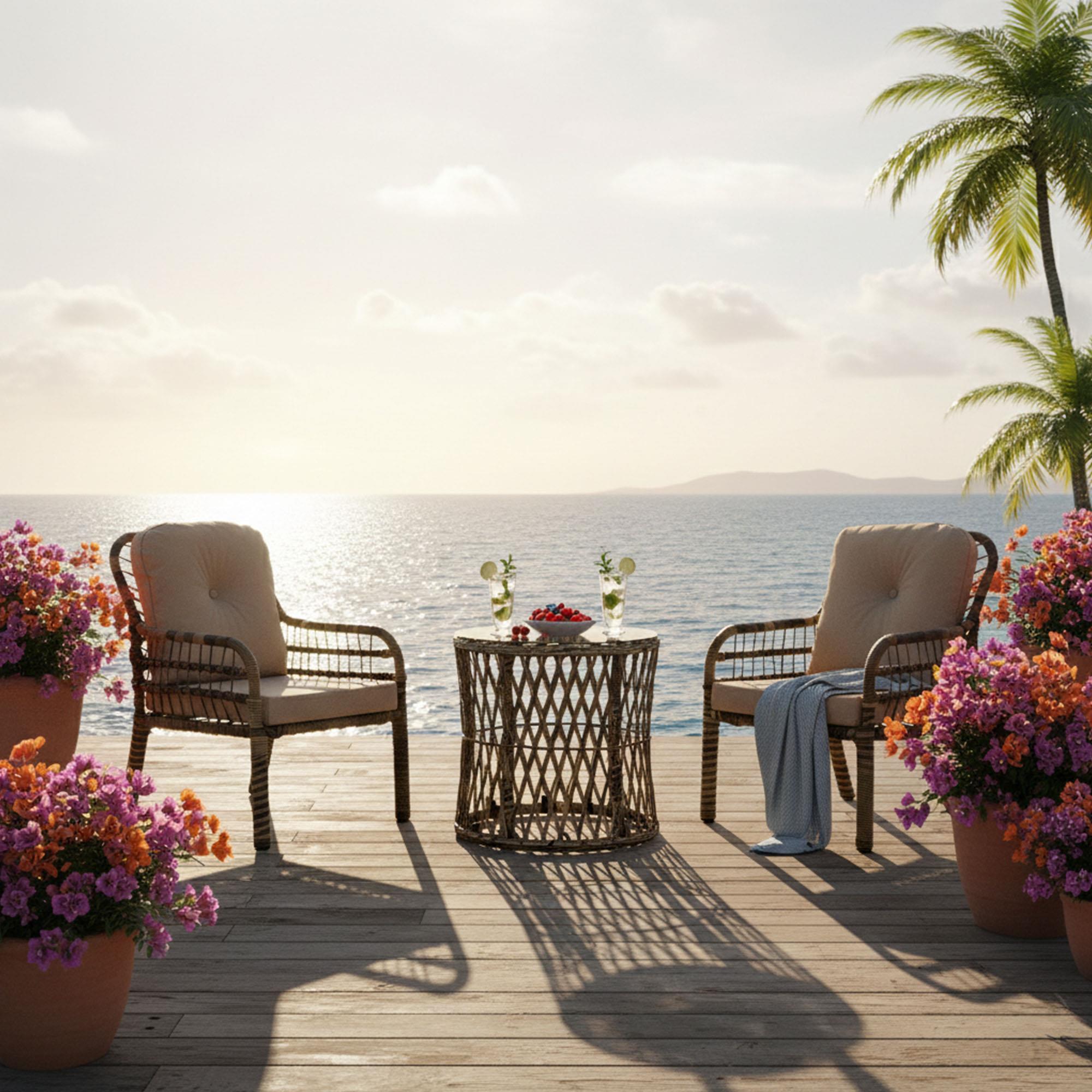 Capri Swing Pisa Tekli Rattan Balkon Oturma Grubu | Açık Kahve | 703