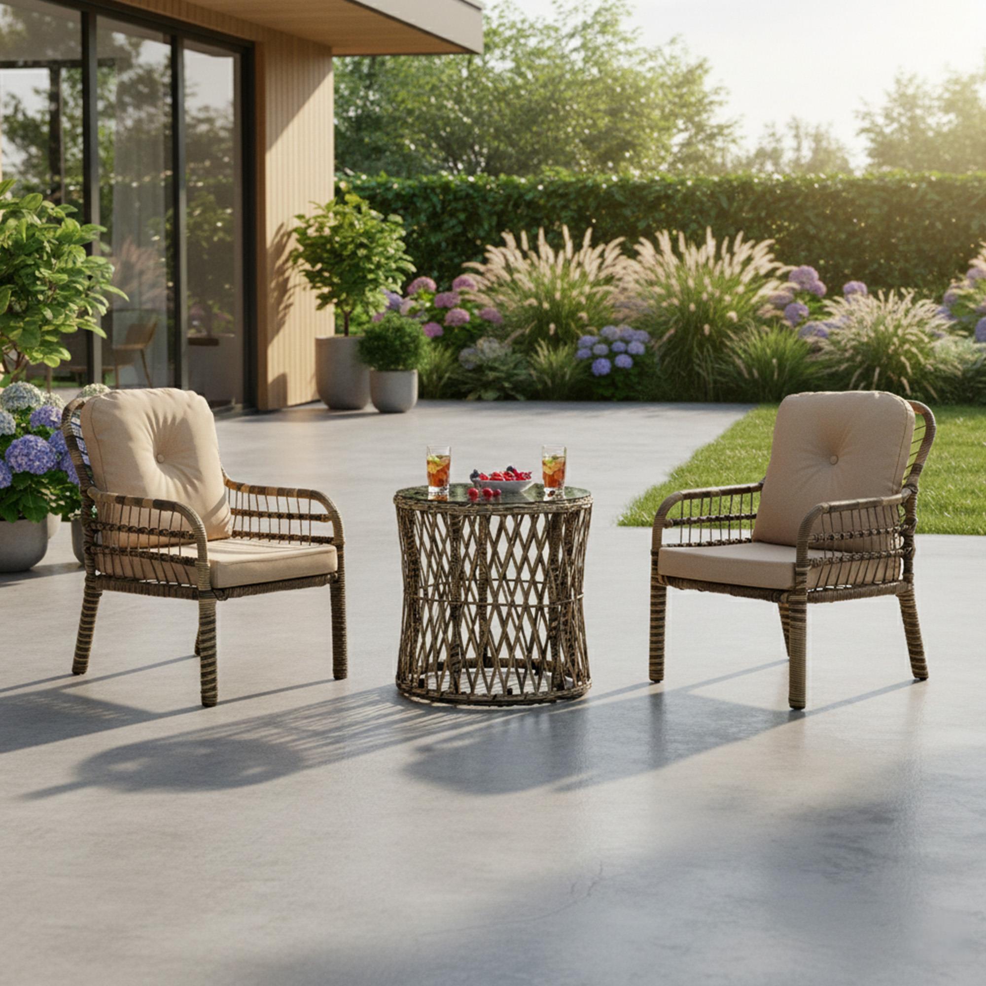 Capri Swing Pisa Tekli Rattan Balkon Oturma Grubu | Açık Kahve | 703