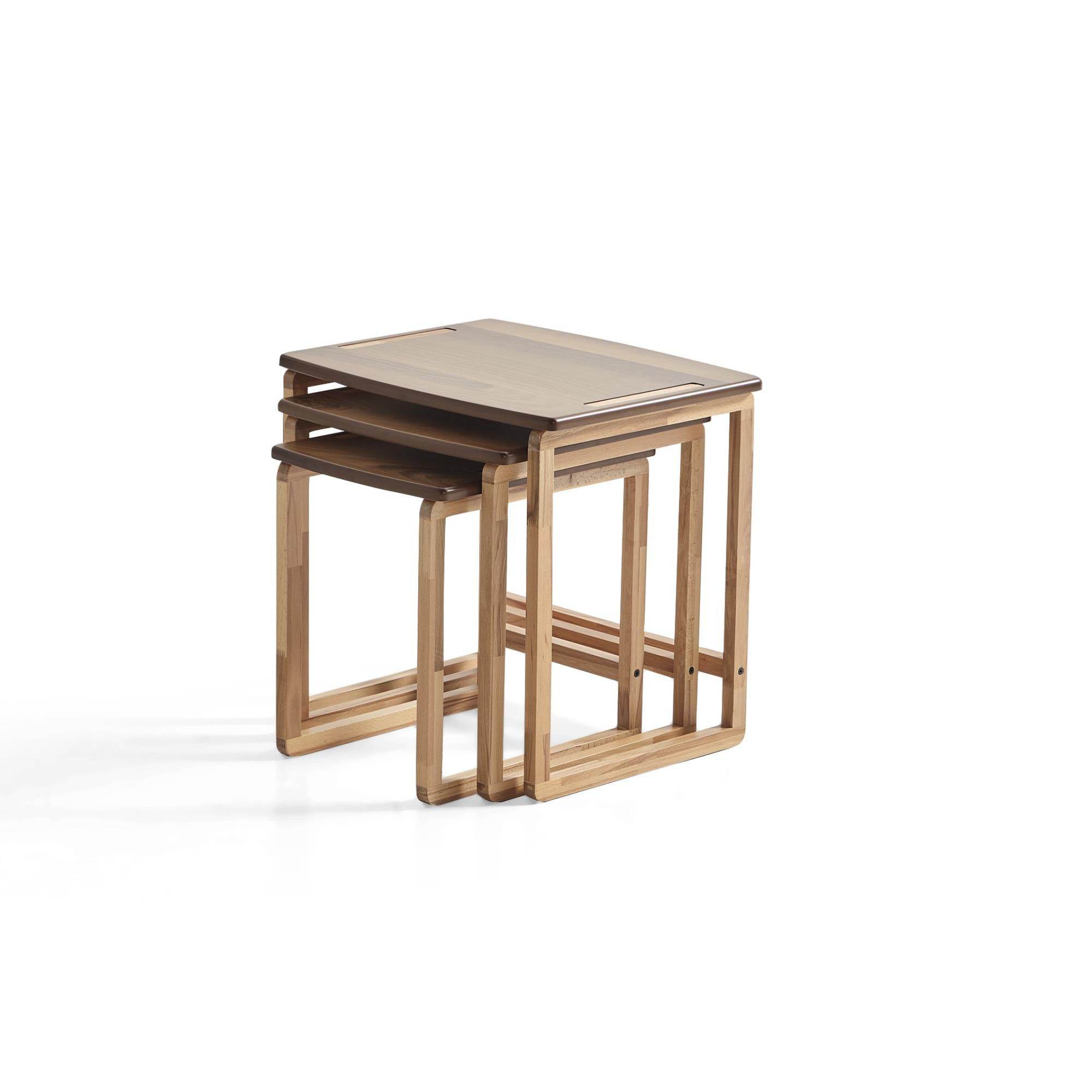 Casual Üçlü Zigon Sehpa | Ceviz | Kayın Sehpa