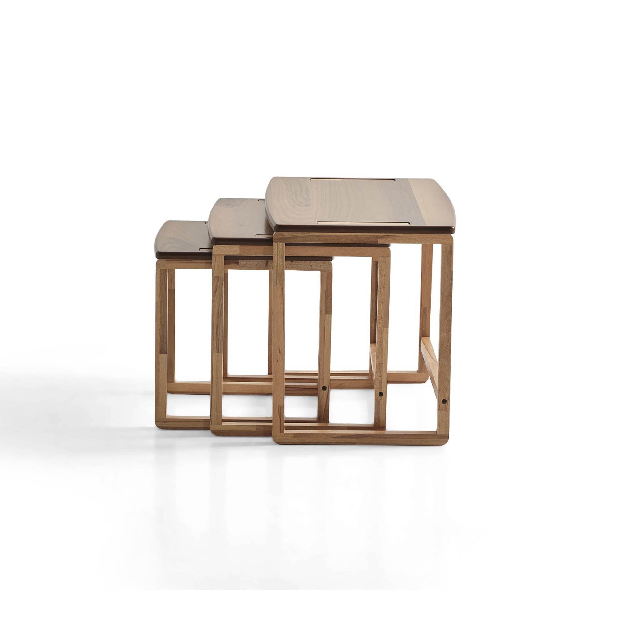 Casual Üçlü Zigon Sehpa | Ceviz | Kayın Sehpa