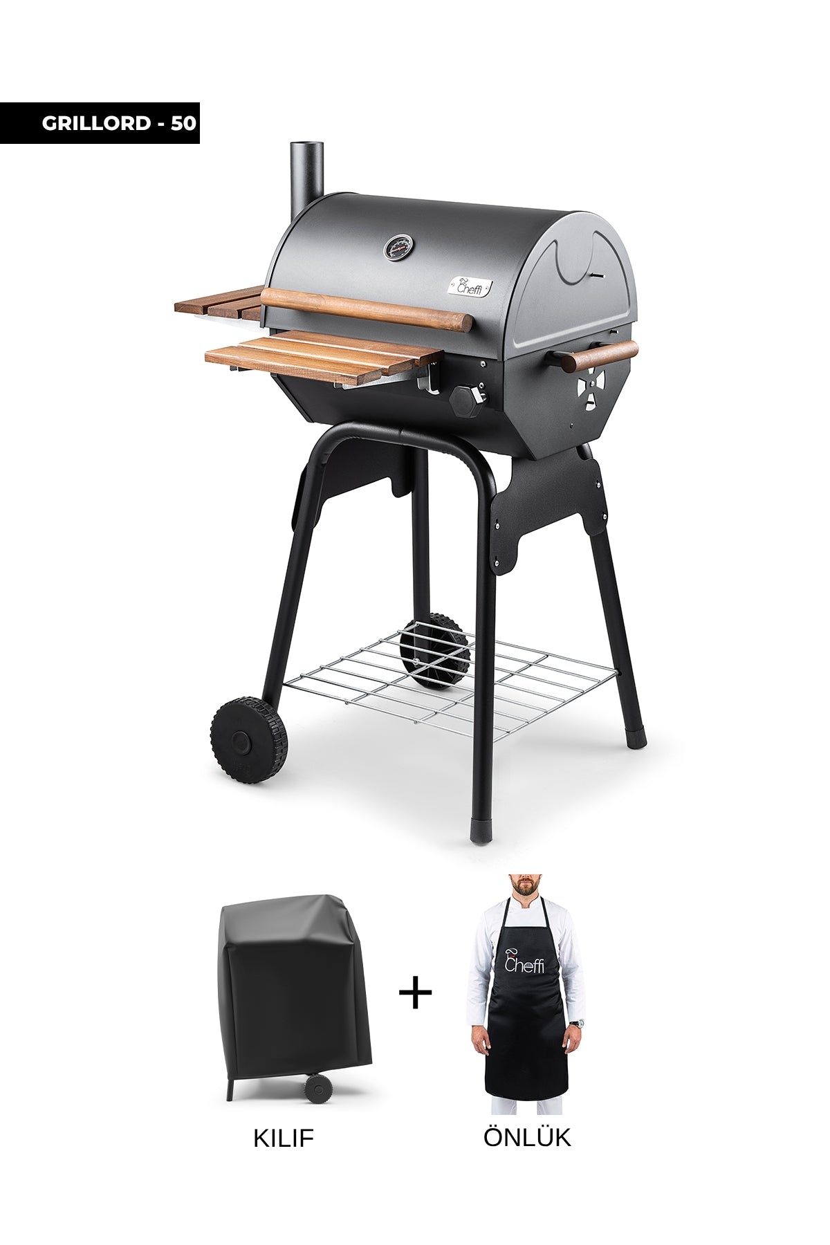 Cheffi Grillord-50 Kömürlü Barbekü Mangal (ÖNLÜK VE KILIF HEDİYELİ)