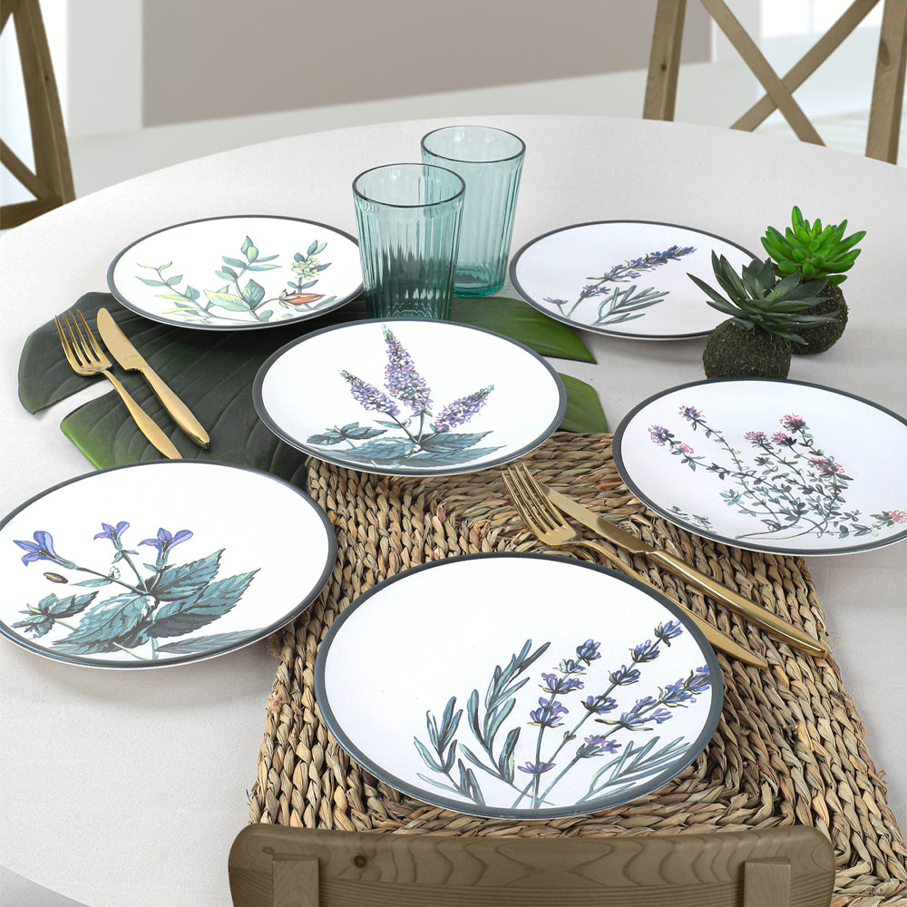 Keraart Çiçek Bahçesi Pasta Tabağı 20 Cm 6 Adet - 18938-39-40-41-42-43