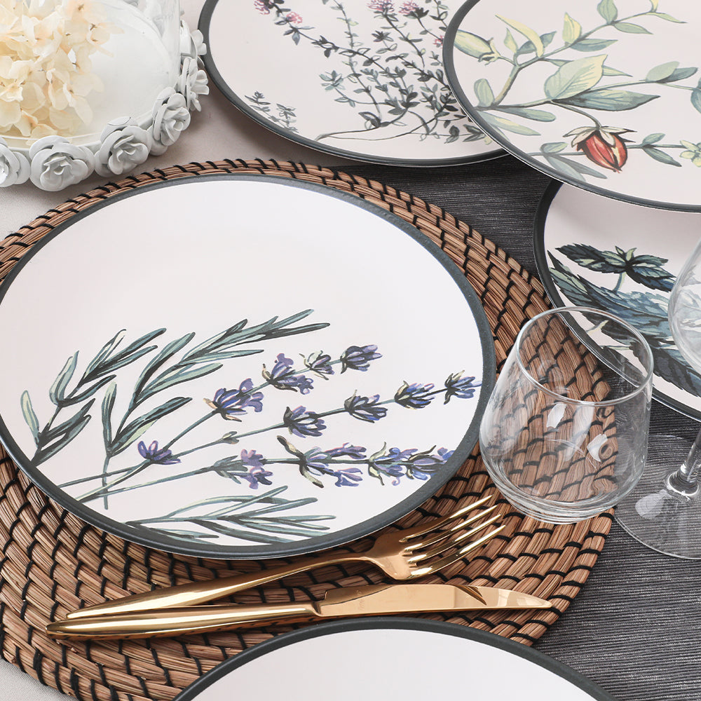 Keraart Çiçek Bahçesi Servis Tabağı 25 Cm 6 Adet - 18938-39-40-41-42-43