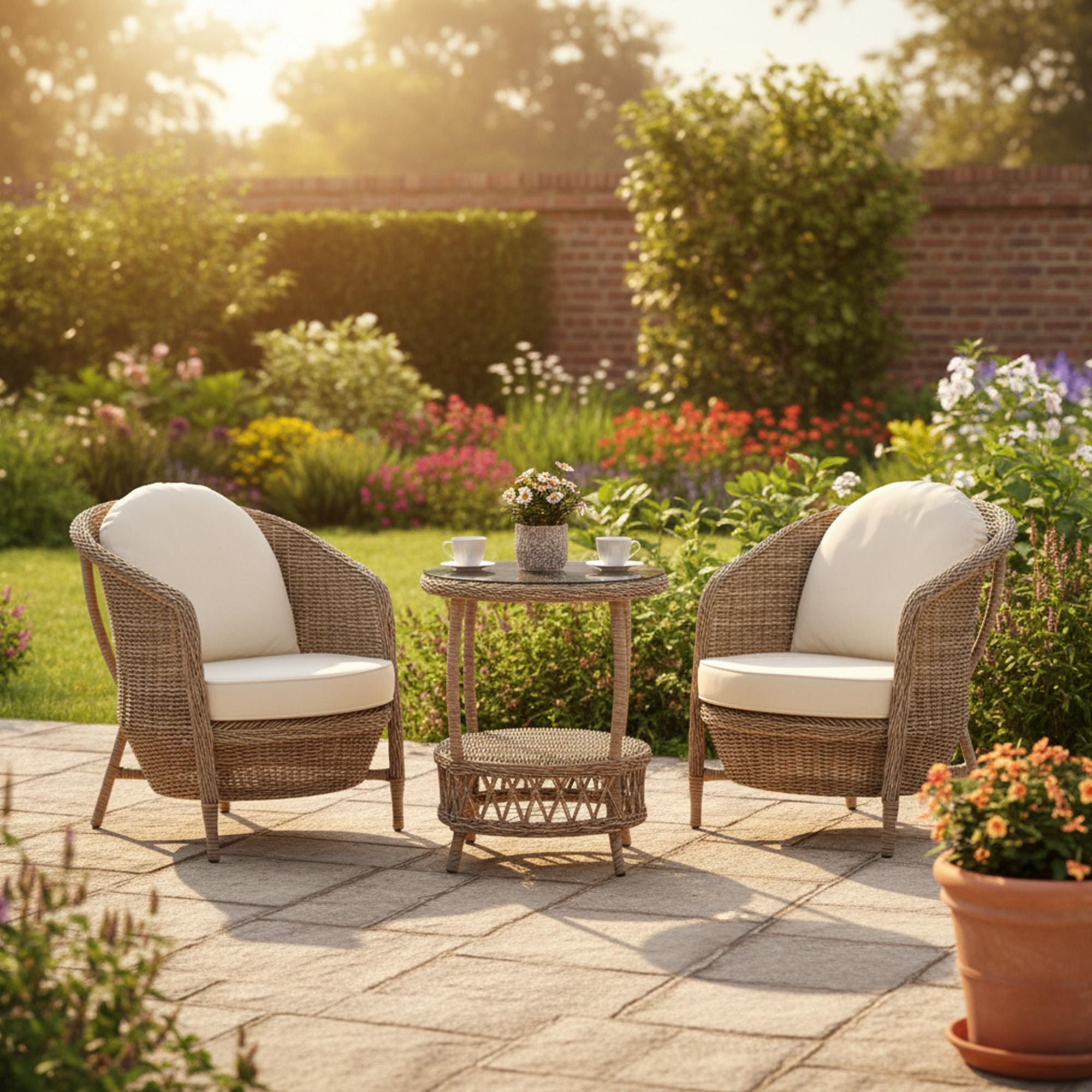 Conjunto Rattan Dedikodu Balkon Bahçe Takımı | 2+1 | Rehome