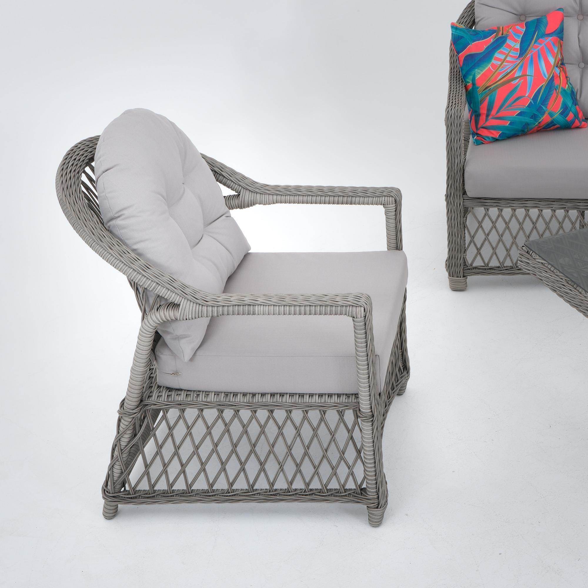 Crystal Üçlü Rattan Bahçe Oturma Grubu | Rehome