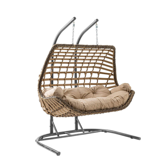 Cunda | Çiftli Rattan Bahçe Salıncağı | Rehome Balkon Salıncağı