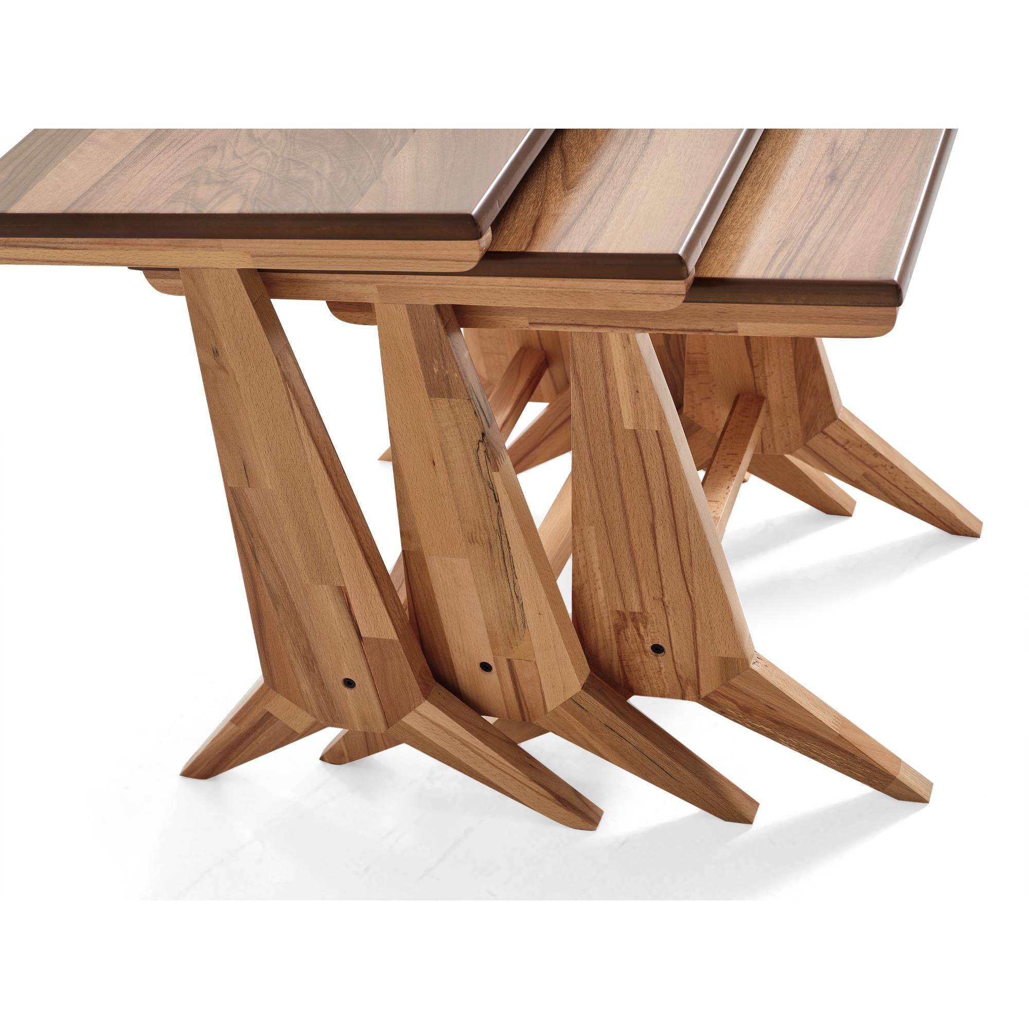 Dubai Üçlü Zigon Sehpa | Ceviz | Kayın Sehpa