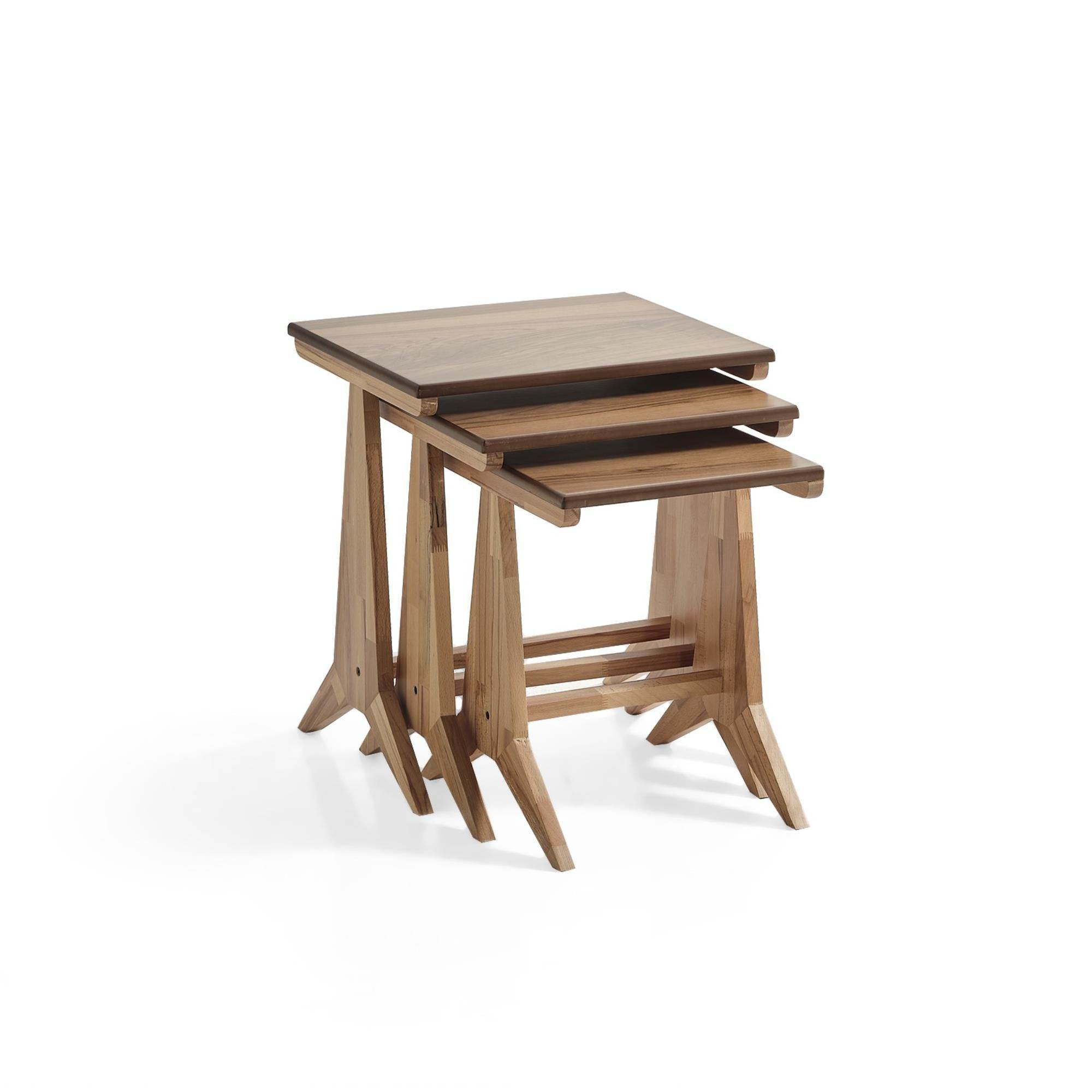 Dubai Üçlü Zigon Sehpa | Ceviz | Kayın Sehpa