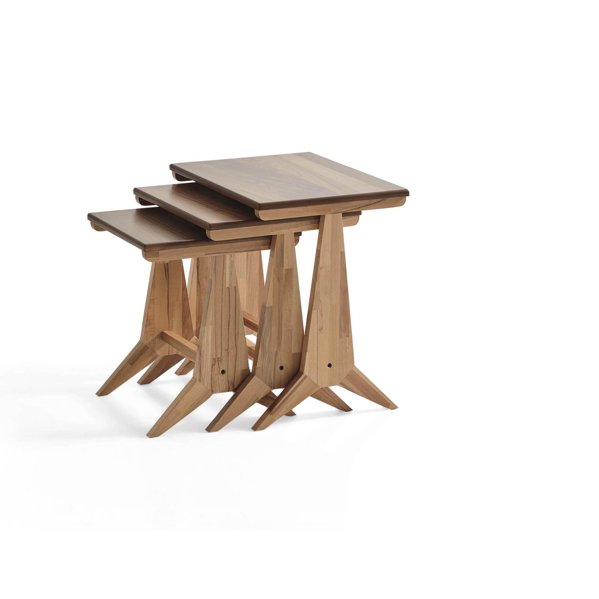 Dubai Üçlü Zigon Sehpa | Ceviz | Kayın Sehpa