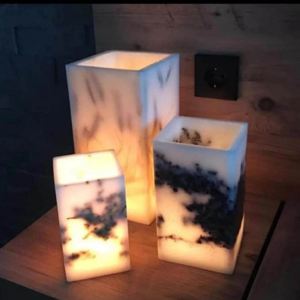 El Yapımı Lavantalı Dekoratif Mum