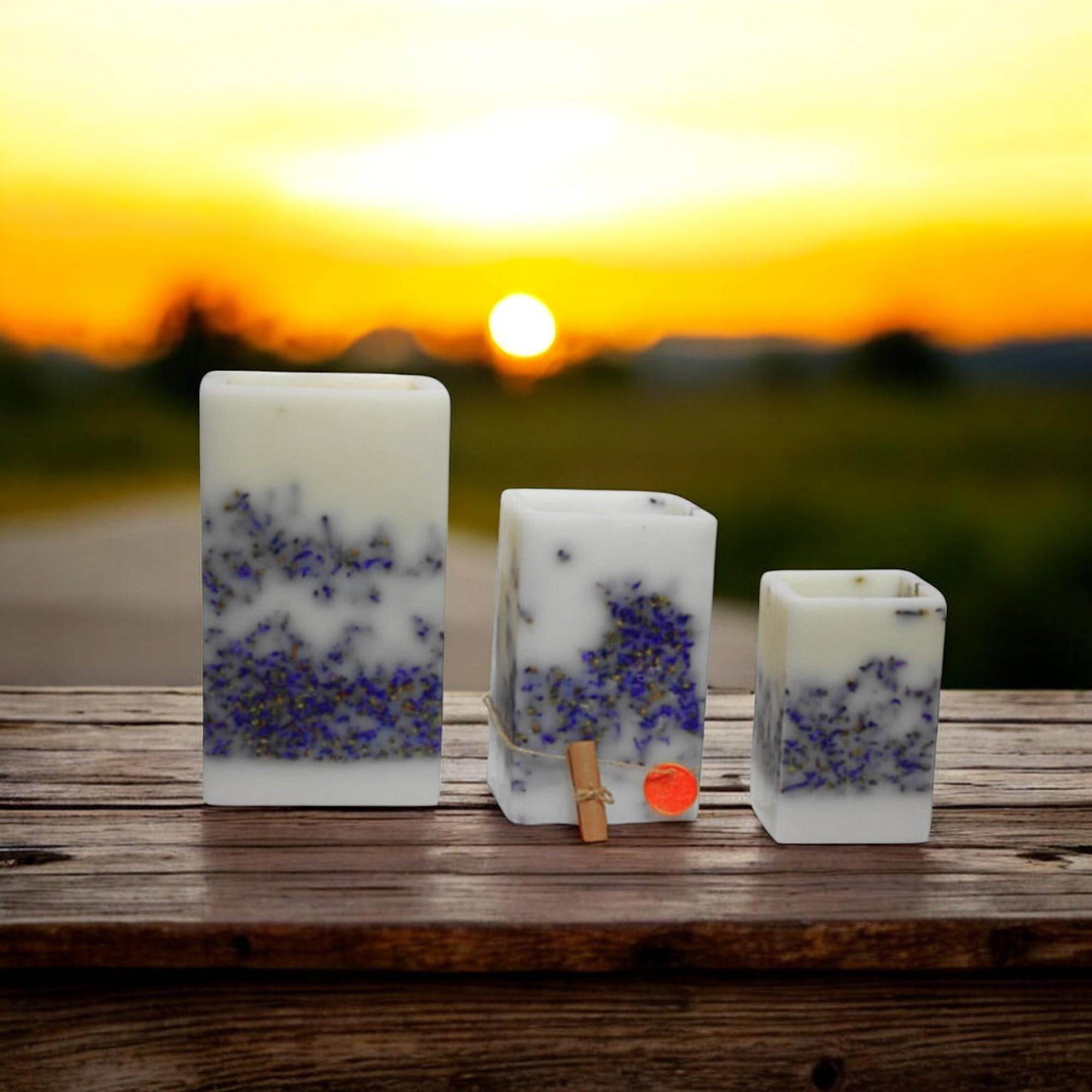 El Yapımı Lavantalı Dekoratif Mum