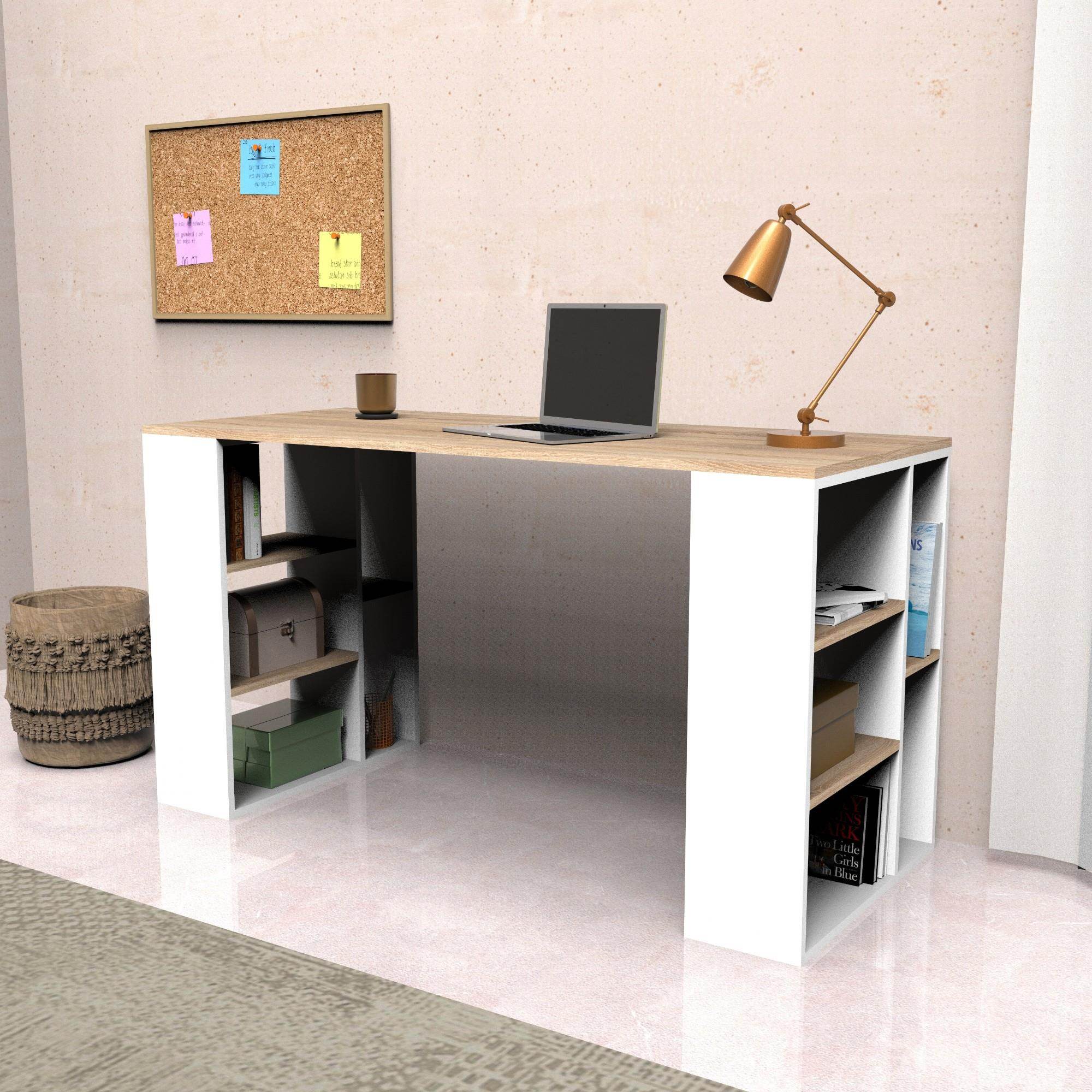 Equinox Çalışma Masası | Balfa Raflı Masa | 140 cm