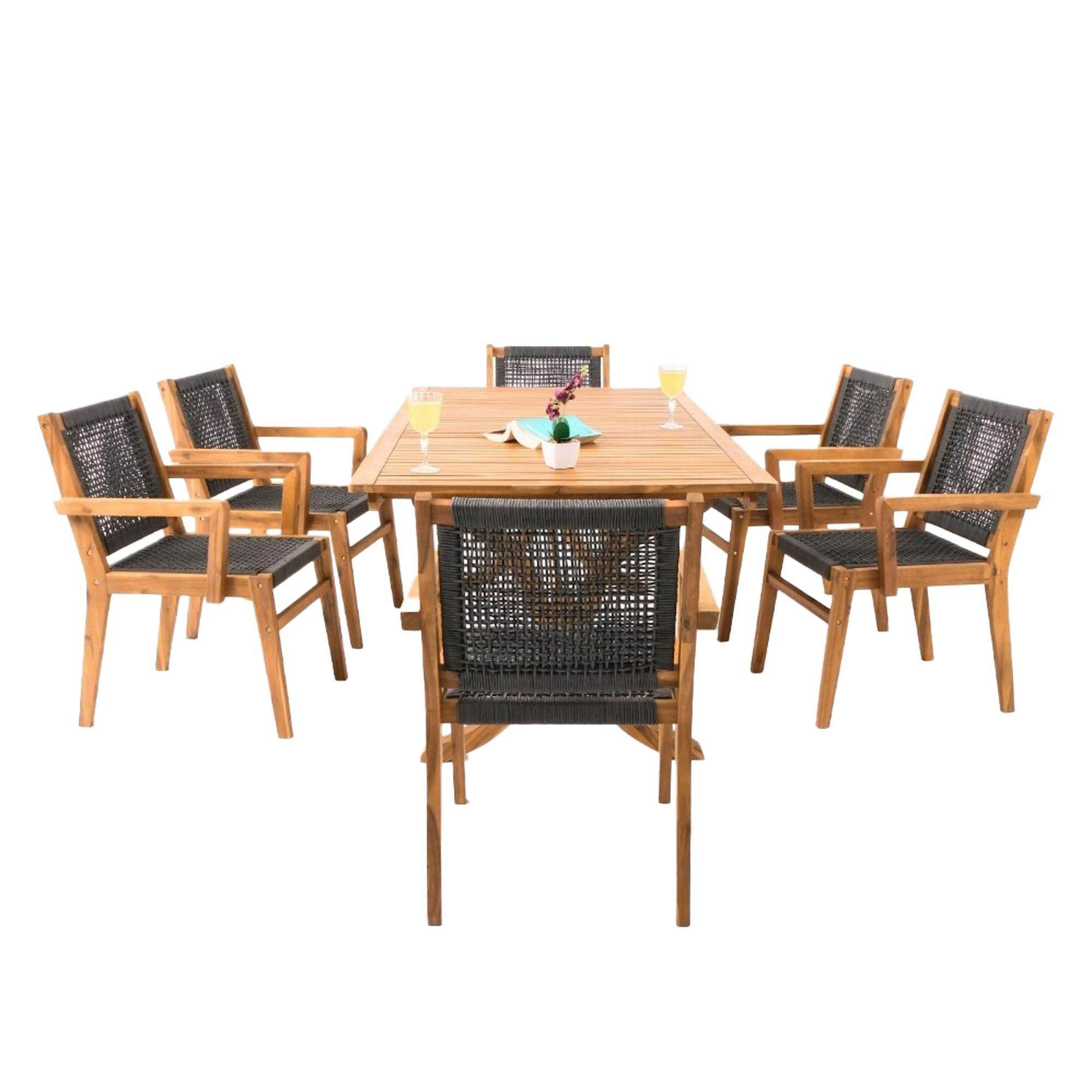 Fiume Altı Kişilik Ahşap Bahçe Masa Takımı | Rehome