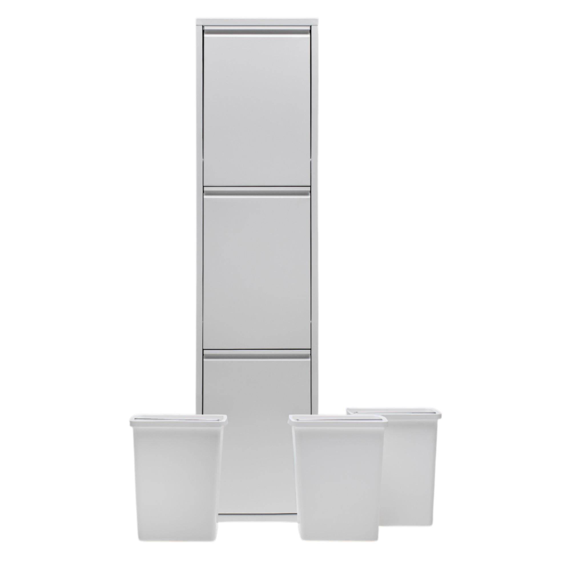 FlexBox 3 Kapaklı Çok Amaçlı Banyo Dolabı | 3 Bölmeli Kirli Sepeti