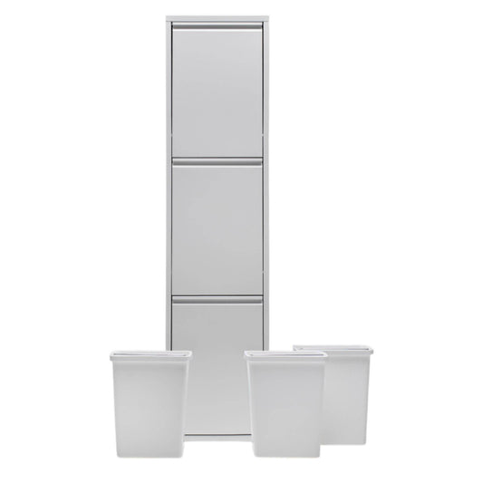 FlexBox 3 Kapaklı Çok Amaçlı Banyo Dolabı | 3 Bölmeli Kirli Sepeti